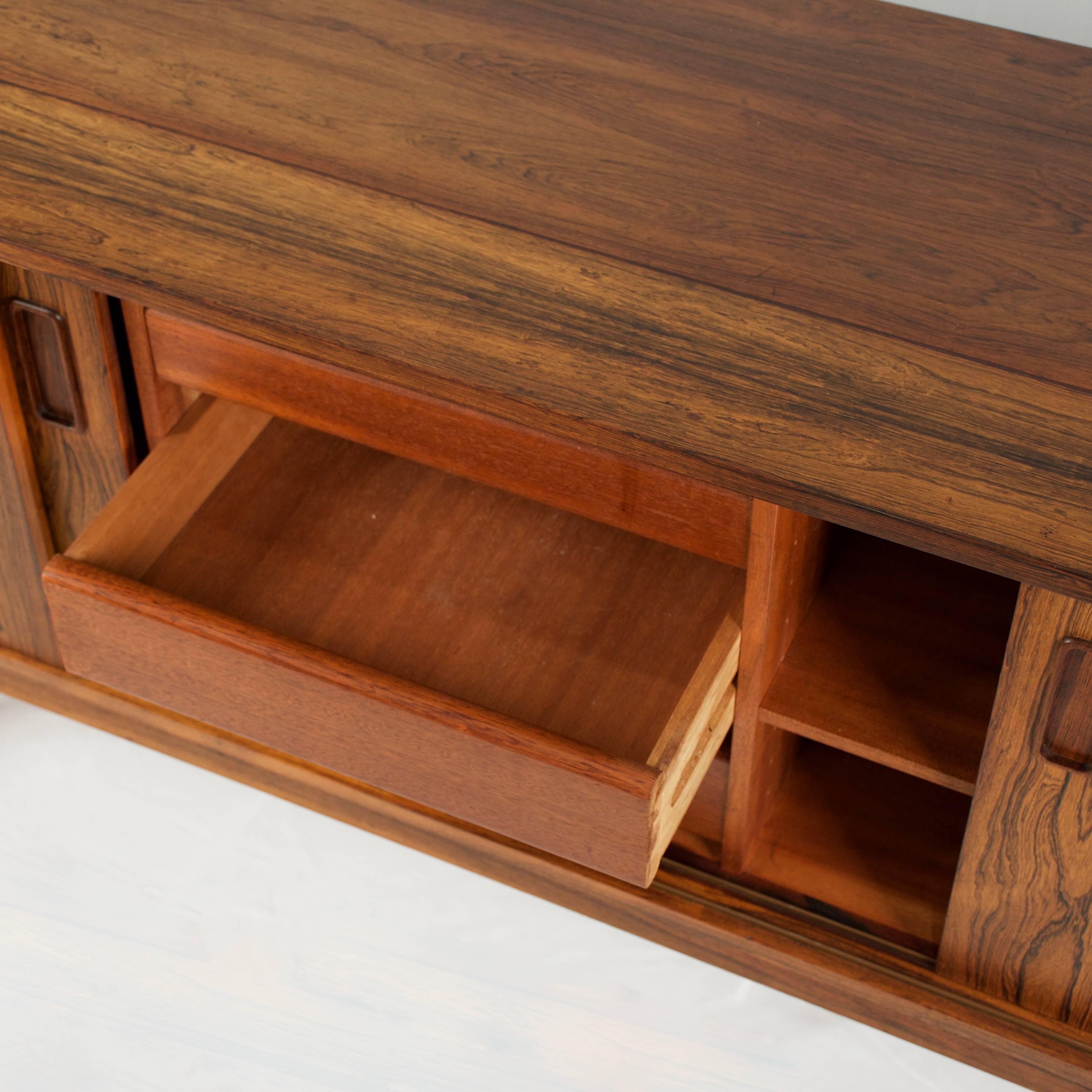 Vintage Danish Rosewood Sideboard In Excellent Condition For Sale In Vancouver, BC