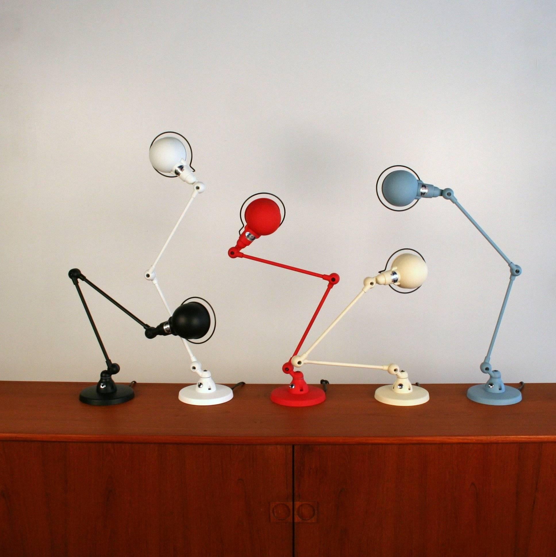 Direct from France, these adjustable metal lamps feature a matte finish and sturdy mechanics. A great task lamp that is highly functional, high quality and highly adorable. Each lamp has an individual serial number for authenticity. Available in