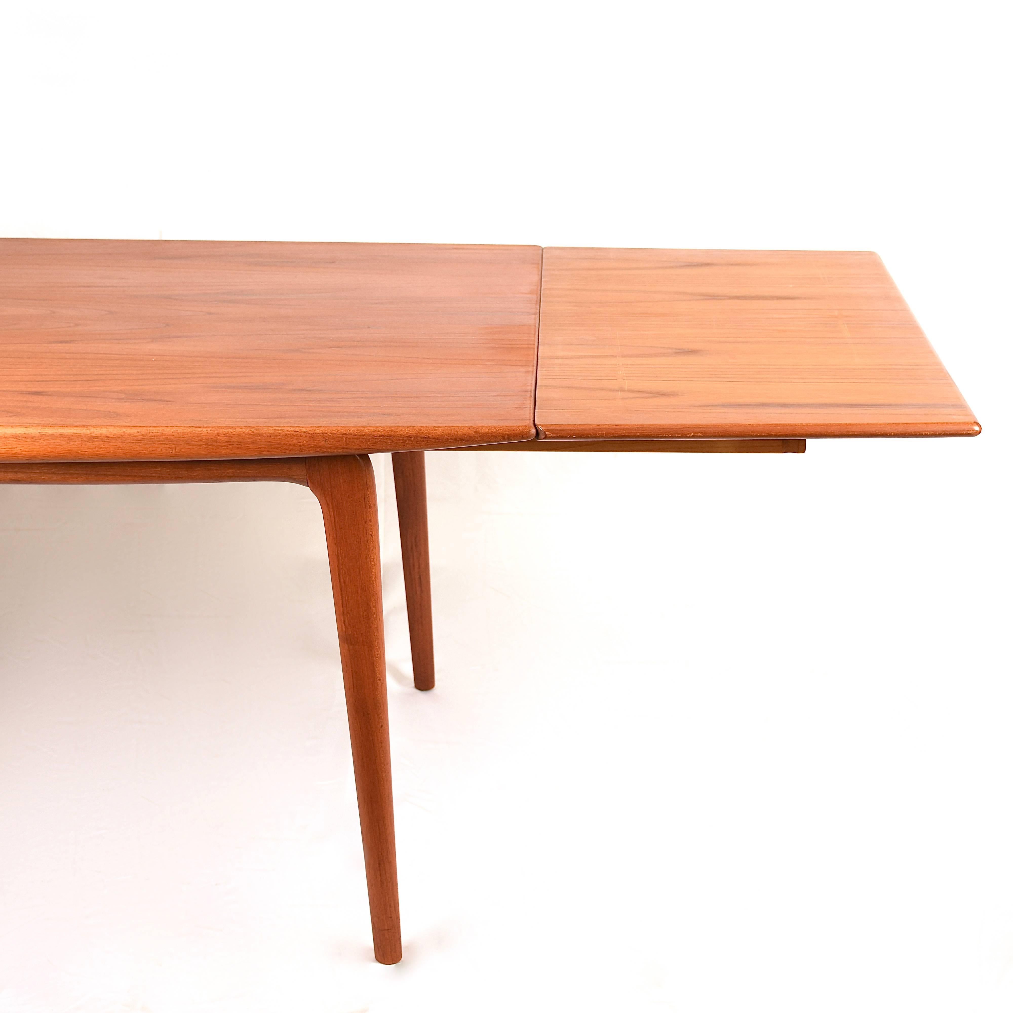 Scandinavian Modern Vintage Danish Erik Christiensen Teak Dining Table For Sale