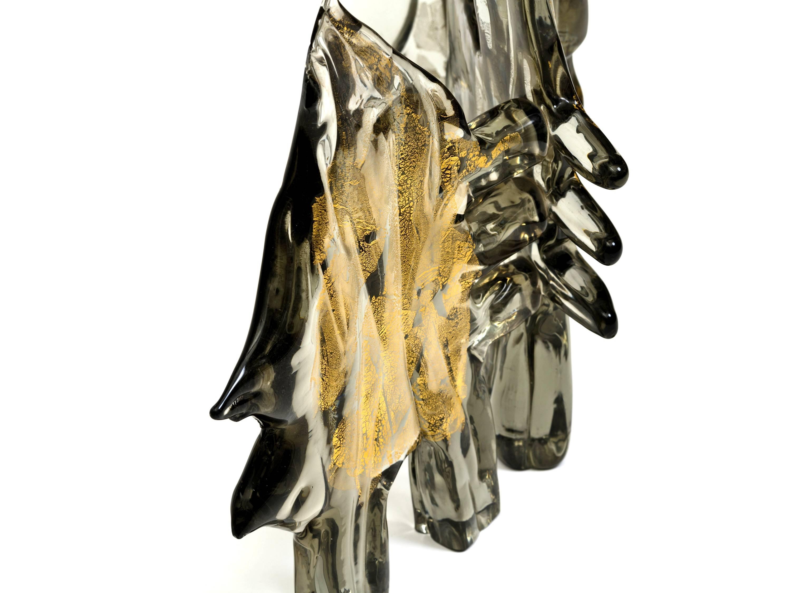Italian Luciano Gaspari Abstract Murano Glass Sculpture 