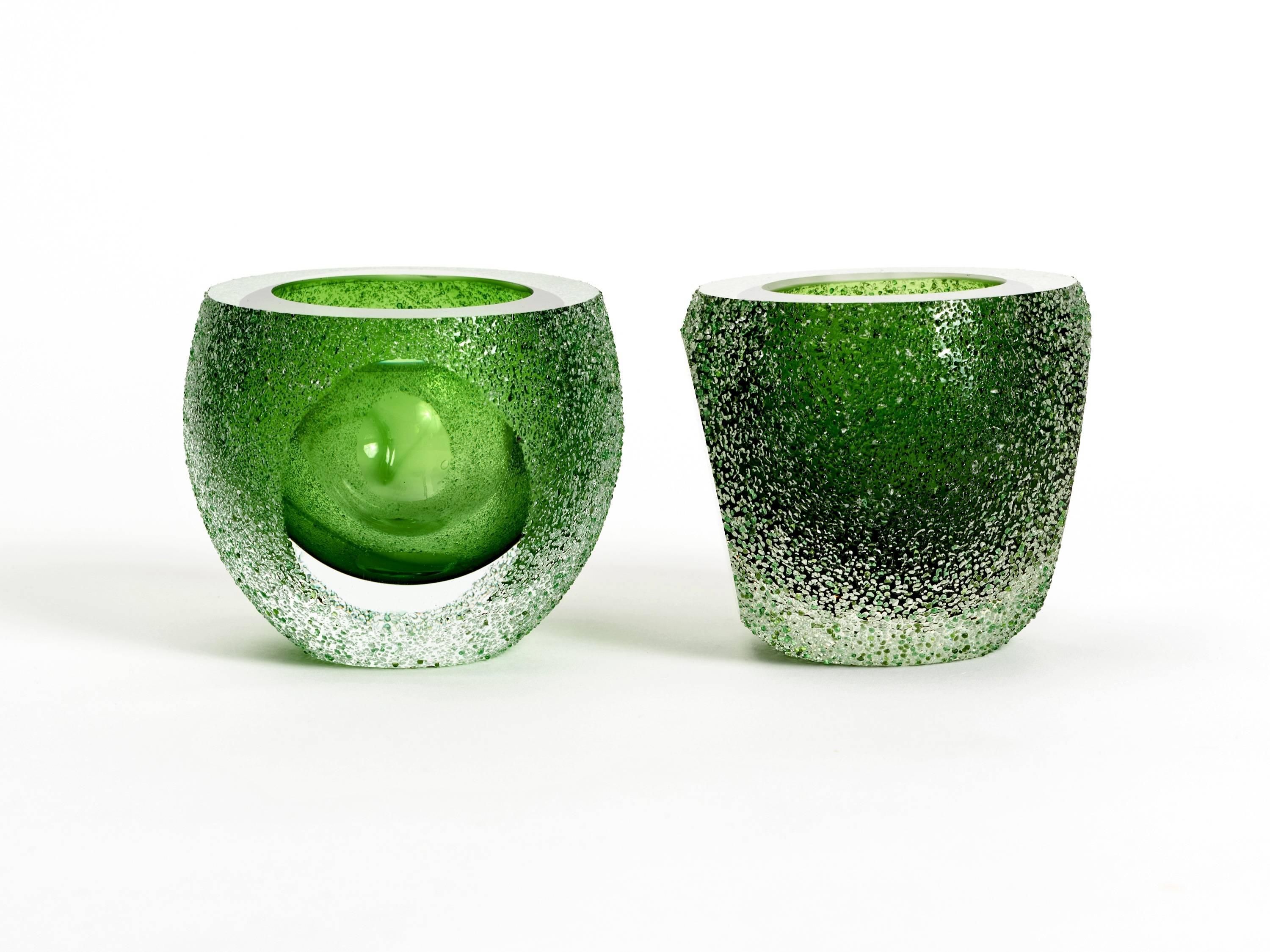 Mid-20th Century Cool Chunky Pair of 1960s Murano Bowls