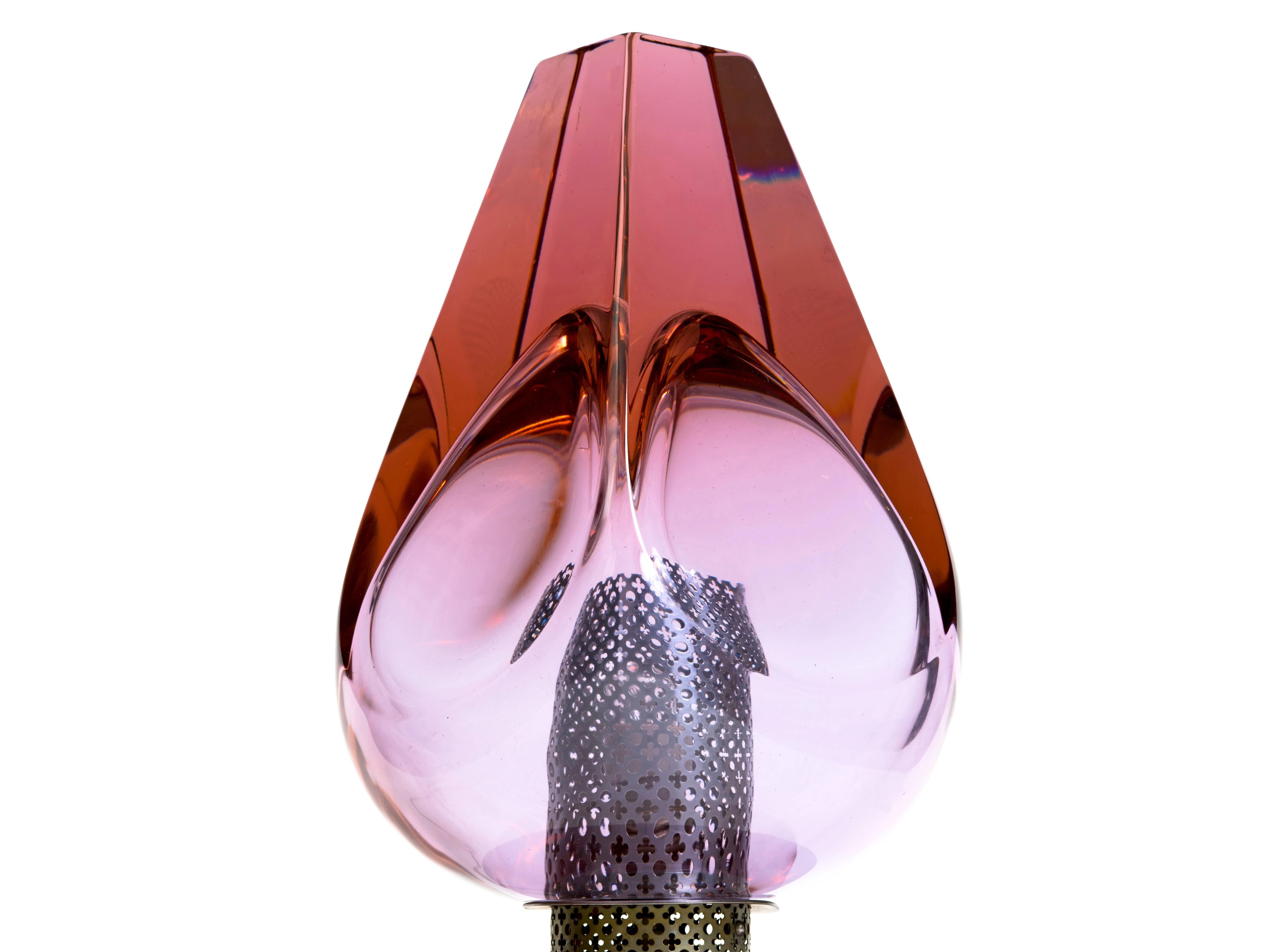 Flavio Poli Seguso Murano Table Lamp In Good Condition For Sale In New York, NY
