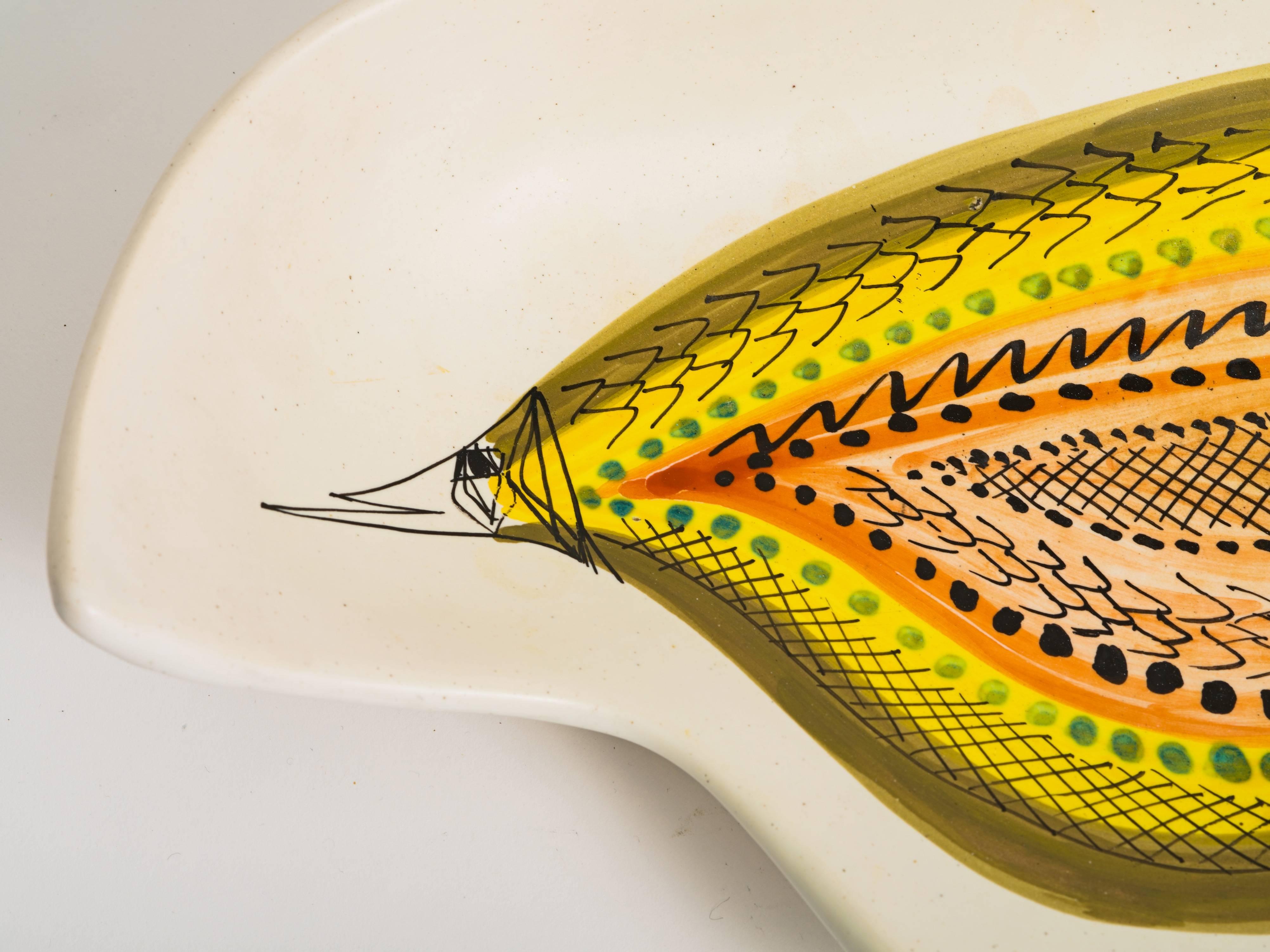 Hand-Painted Roger Capron Flounder Platter Coupe