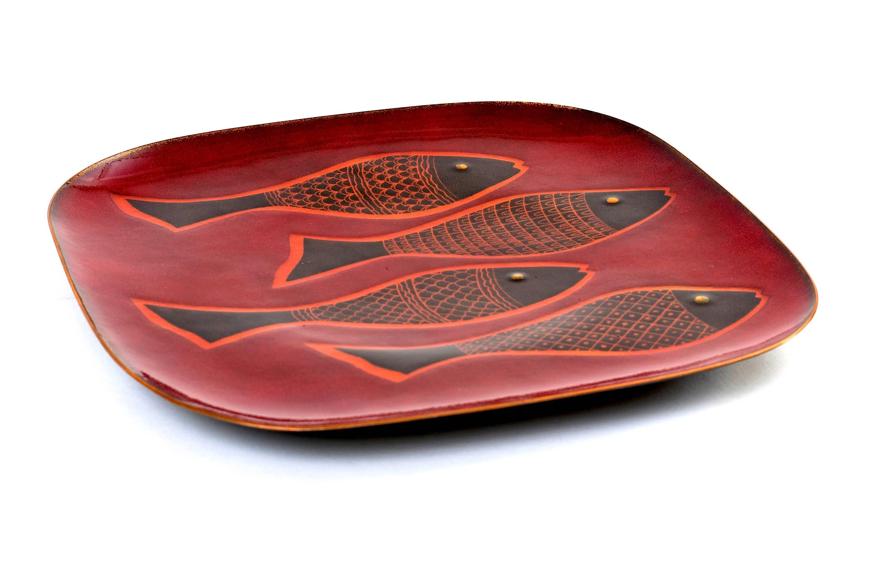 Enameled Miguel Pineda Mexican Fish Tray