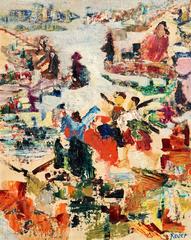 Abstract Figural Painting by Bernard Reder