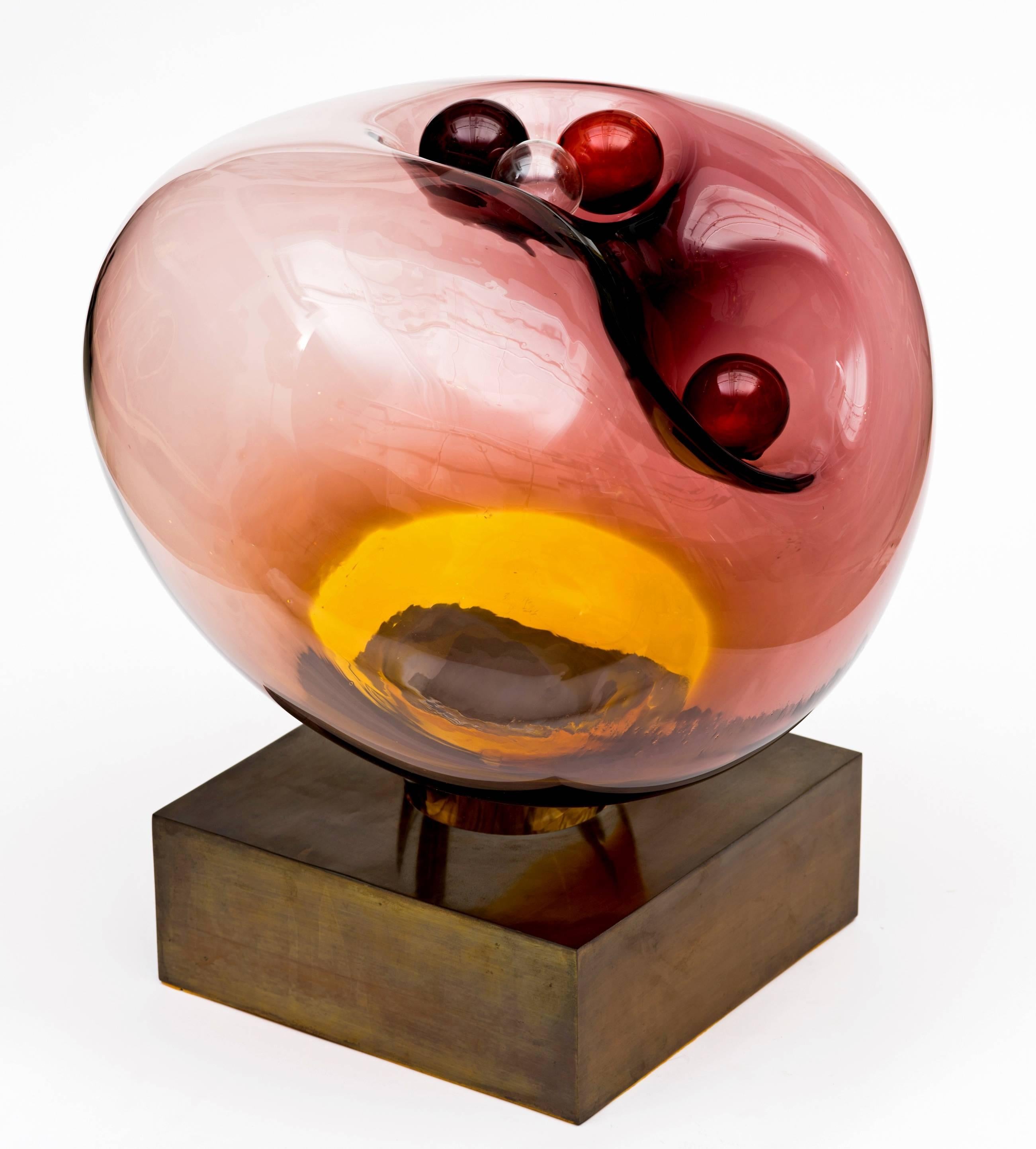 1970s Abstract Czech Glass Sculpture by Jirina Zertova In Good Condition In New York, NY