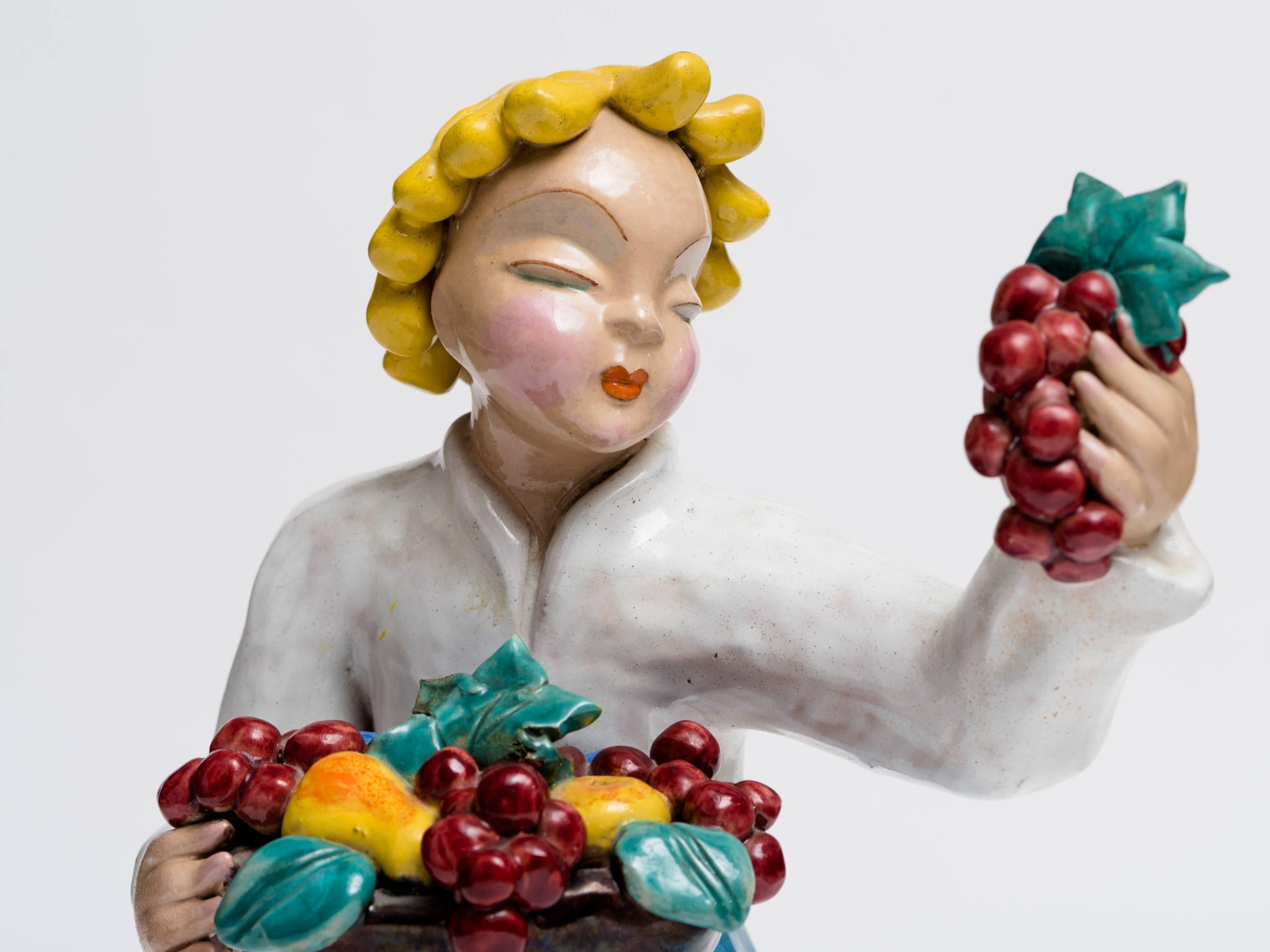 Glazed Maria H. Rahmer Figural Ceramic Sculpture For Sale