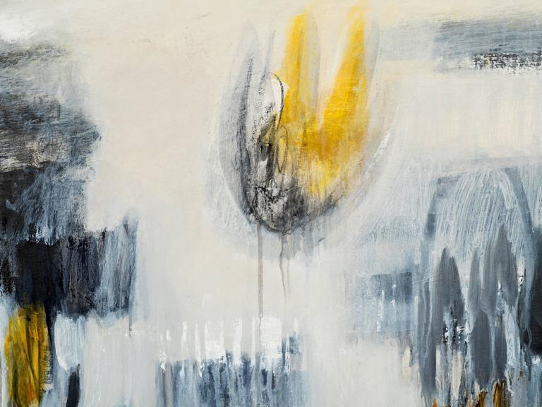 American Blue and Yellow Abstract Painting by Ivanilde Brunow For Sale