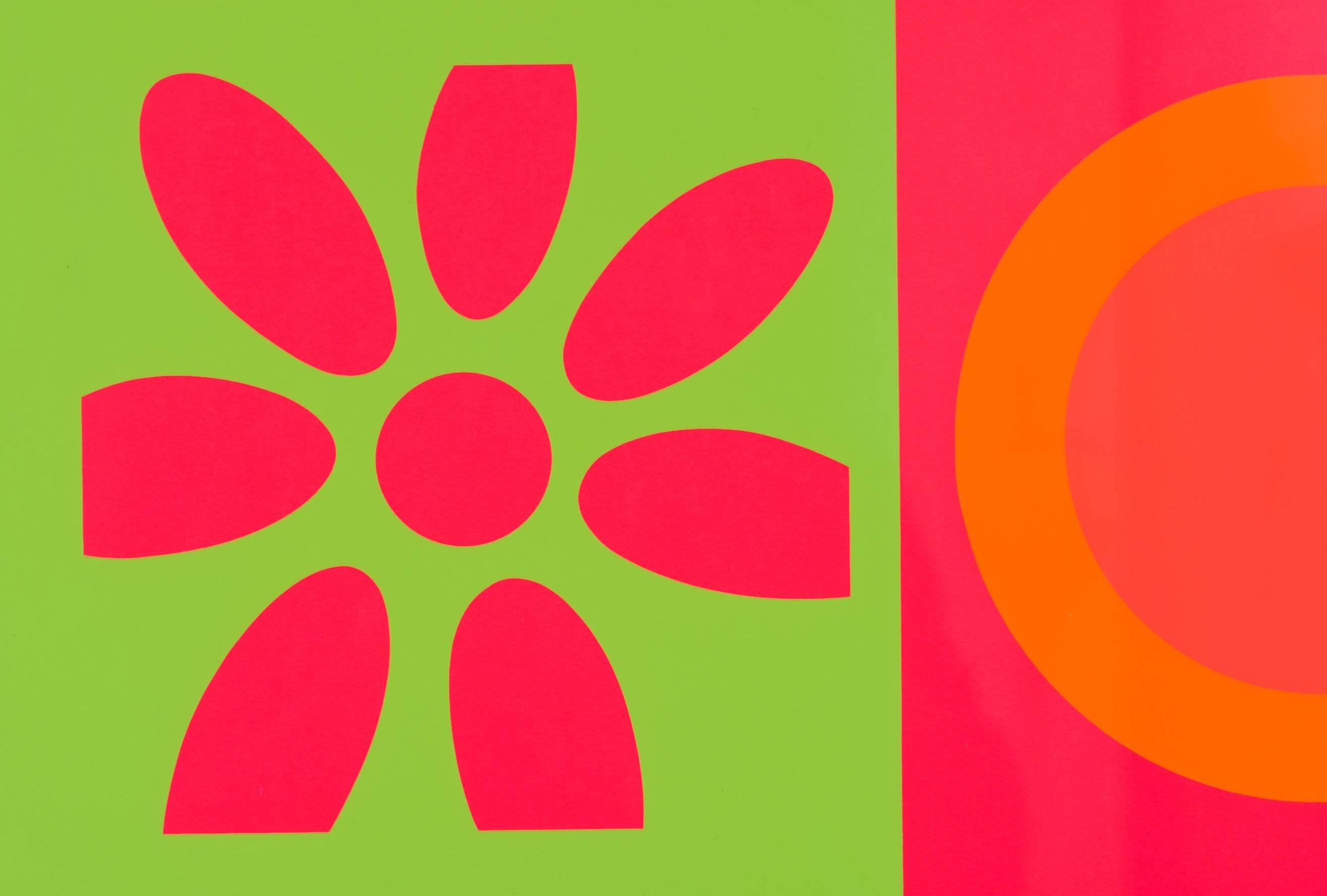 Seidendruck-Pop-Art von Target und Daisies von Peter Gee (amerikanisch) im Angebot