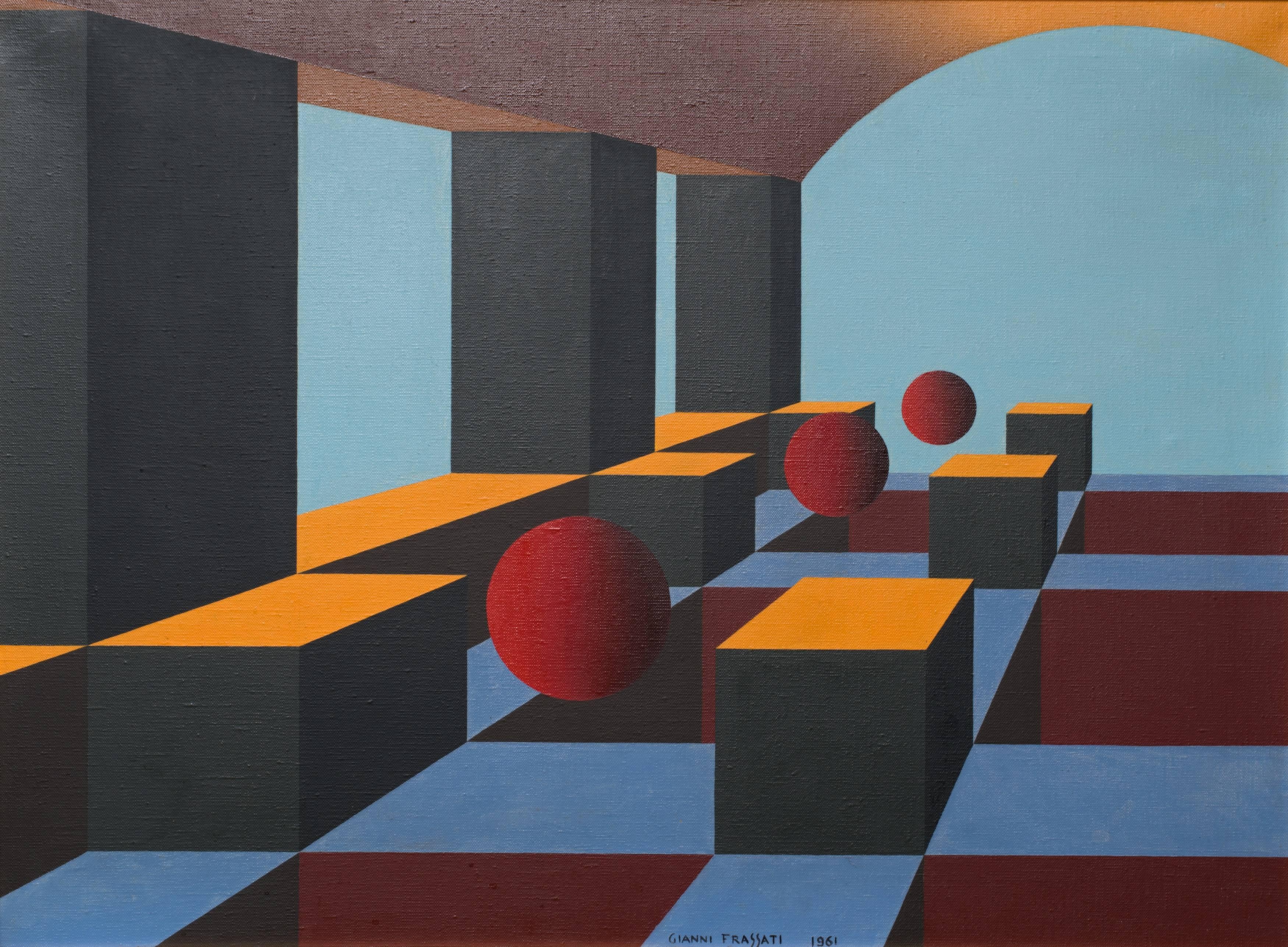 Mid-20th Century Gianni Frassati Abstract Painting 