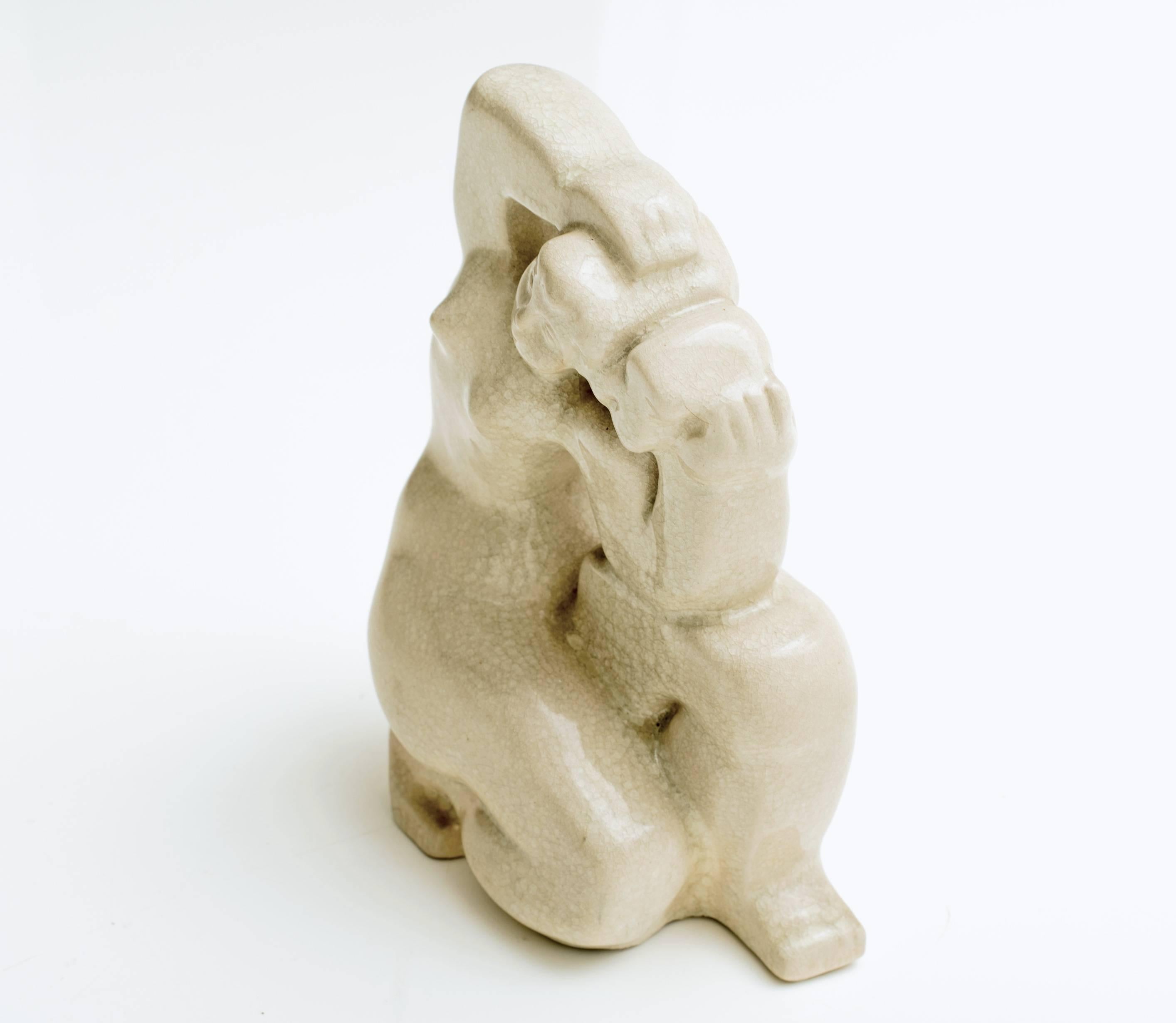 Art Deco Maximilian Schulmann Cubist Ceramic Figural Sculpture