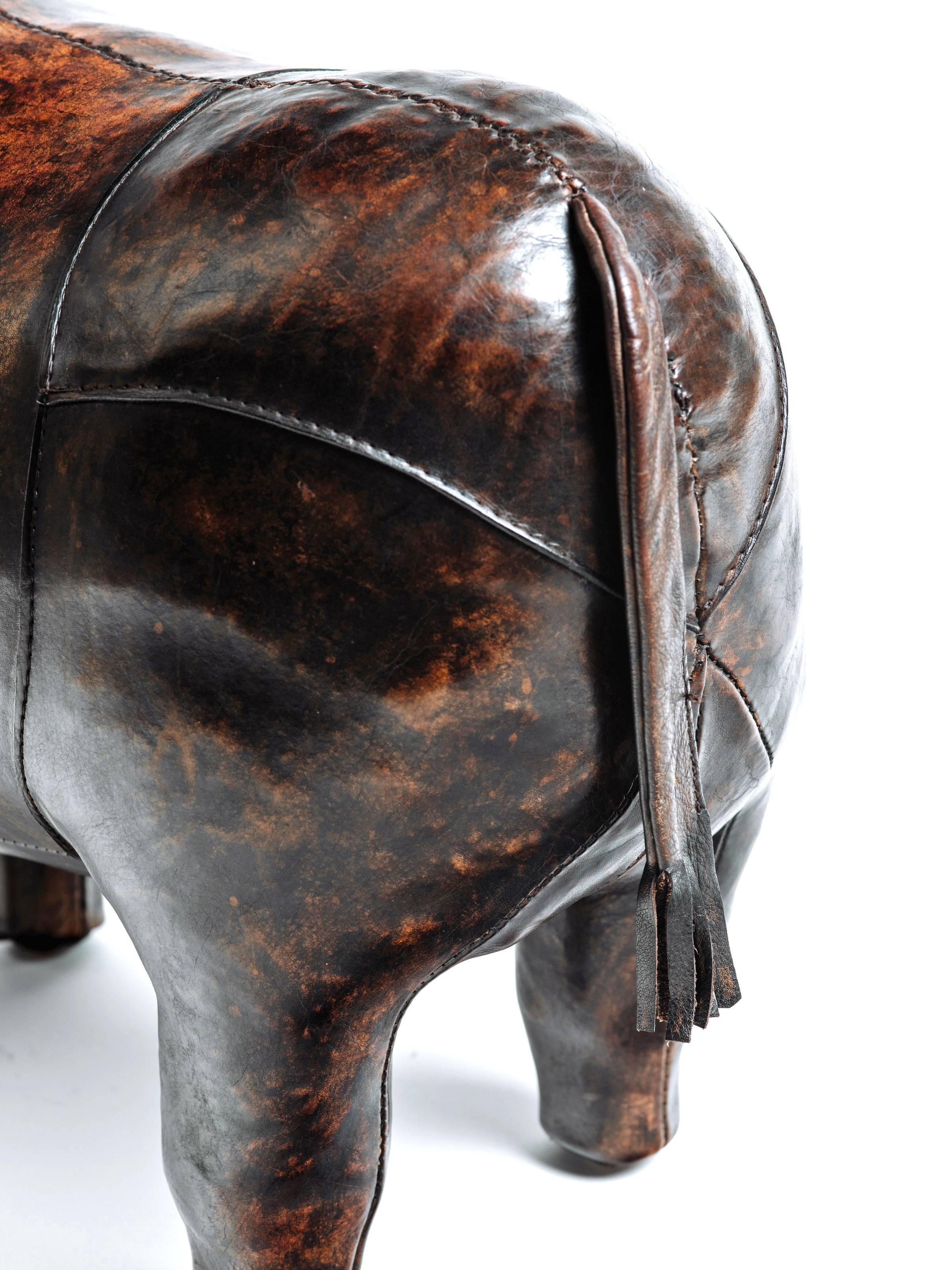 leather rhino ottoman