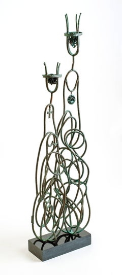 Metallskulptur eines Königs und einer Königin in der Art von John Risley