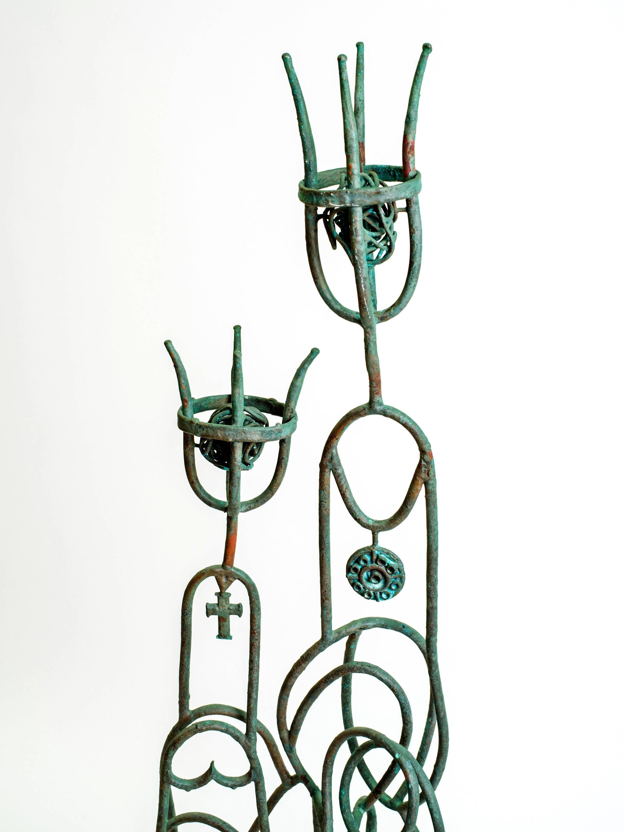 Américain Sculpture en métal d'un roi et d'une reine à la manière de John Risley en vente
