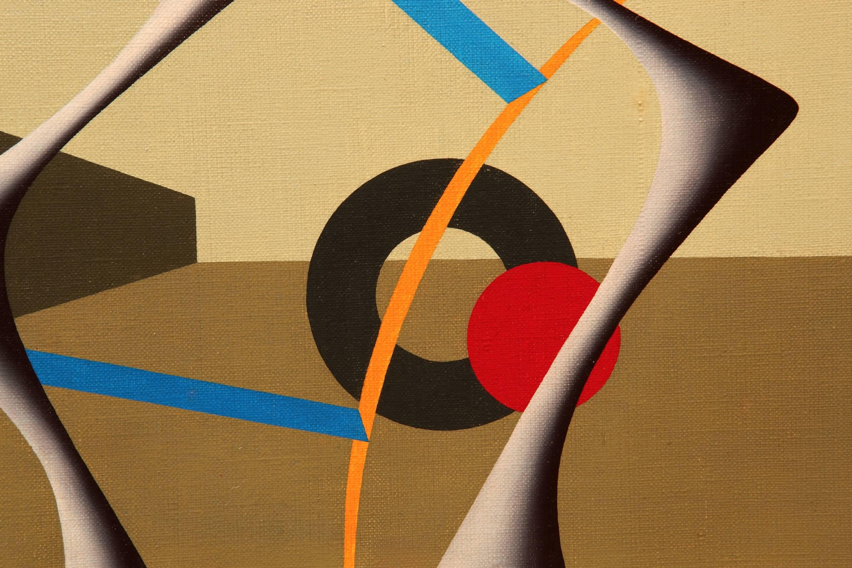 Gianni Frassati Peinture géométrique abstraite, vers 1962 Bon état - En vente à New York, NY