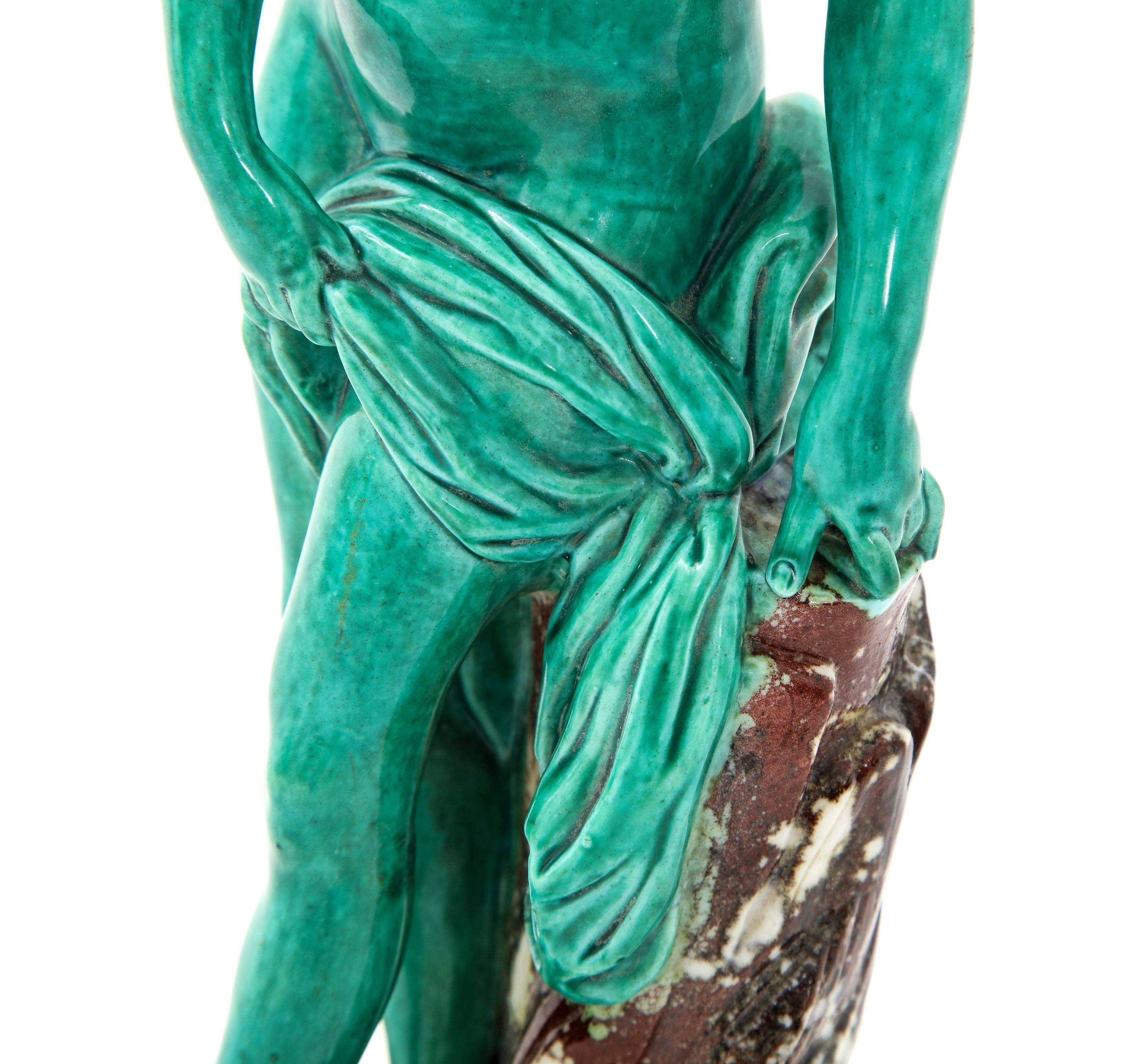 Ceramic French Majolica Sculpture of Diana circa 19th Century