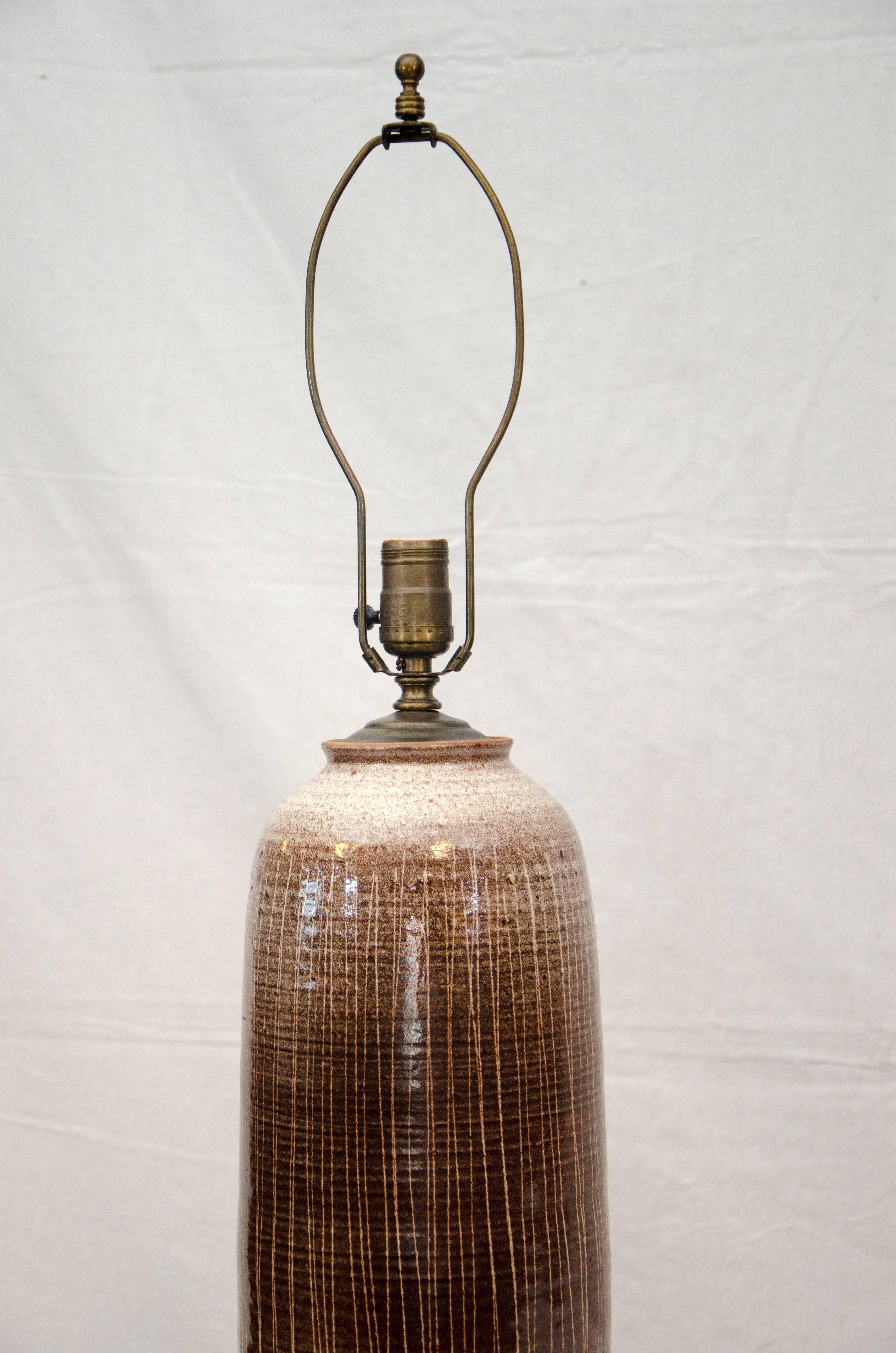 Pair of Ceramic Table Lamps by Antonio Prieto In Good Condition In Crockett, CA