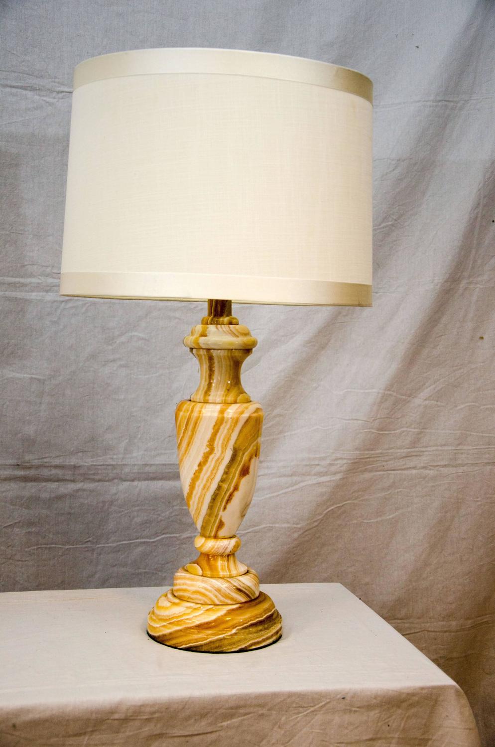 Pair of MidCentury Onyx Table Lamps For Sale at 1stdibs