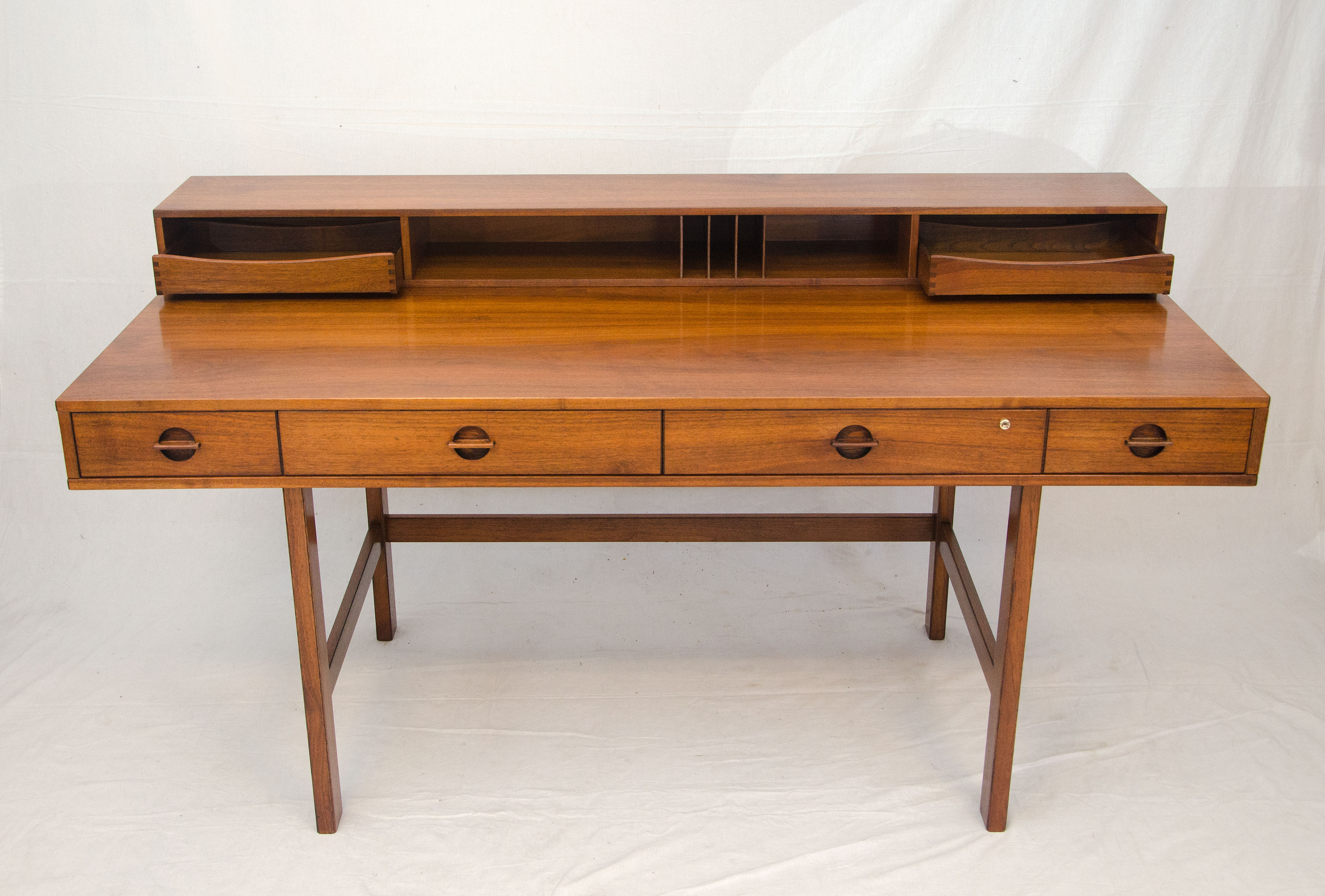 Danish Walnut Flip Top Desk Jens Quistgaard For Peter Løvig Nielsen Danish Walnut Flip Top Desk Jens Quistgaard For Peter Løvig Nielsen At 1stdibs