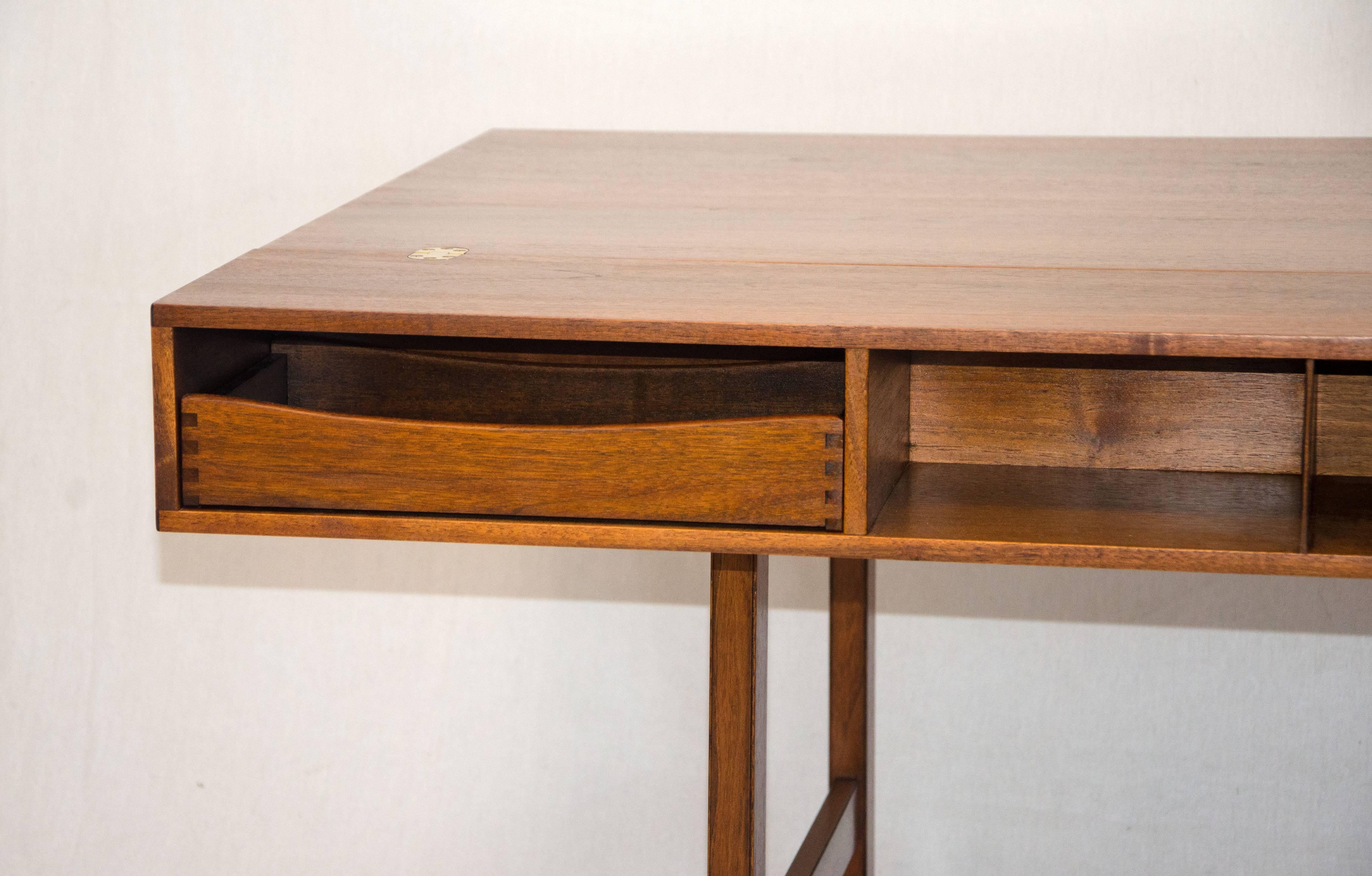 20th Century Danish Walnut Flip Top Desk, Jens Quistgaard for Peter Løvig Nielsen 