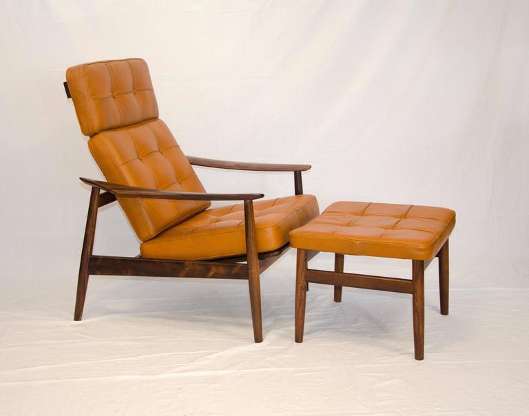 Danish Rosewood Reclining Lounge Chair And Ottoman Arne Vodder Scandinavian Modern Danish Rosewood Reclining Lounge Chair And Ottoman Arne Vodder Model Fd 164