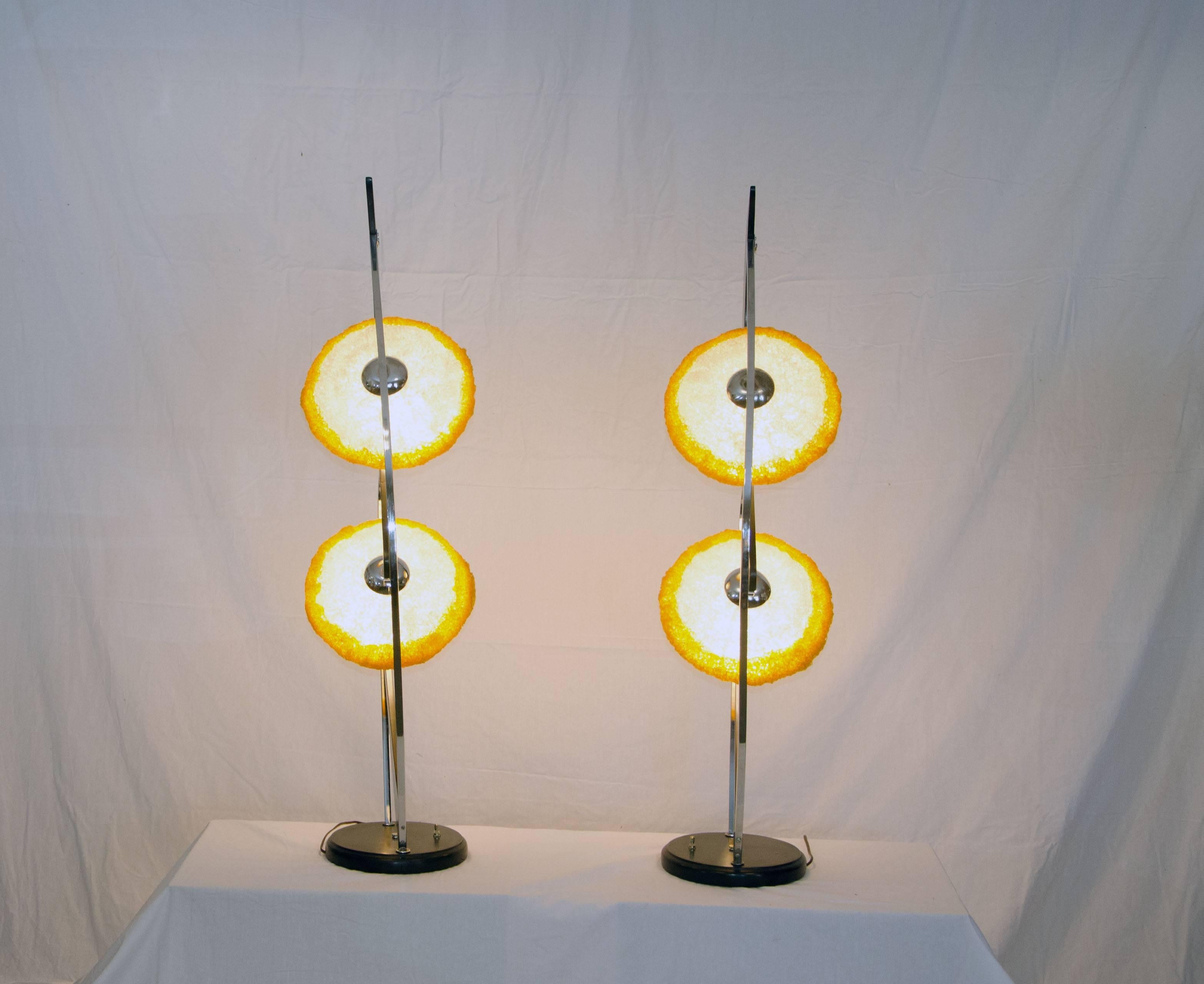 20th Century Pair of Monumental Majestic Table Lamps, Hollywood Regency