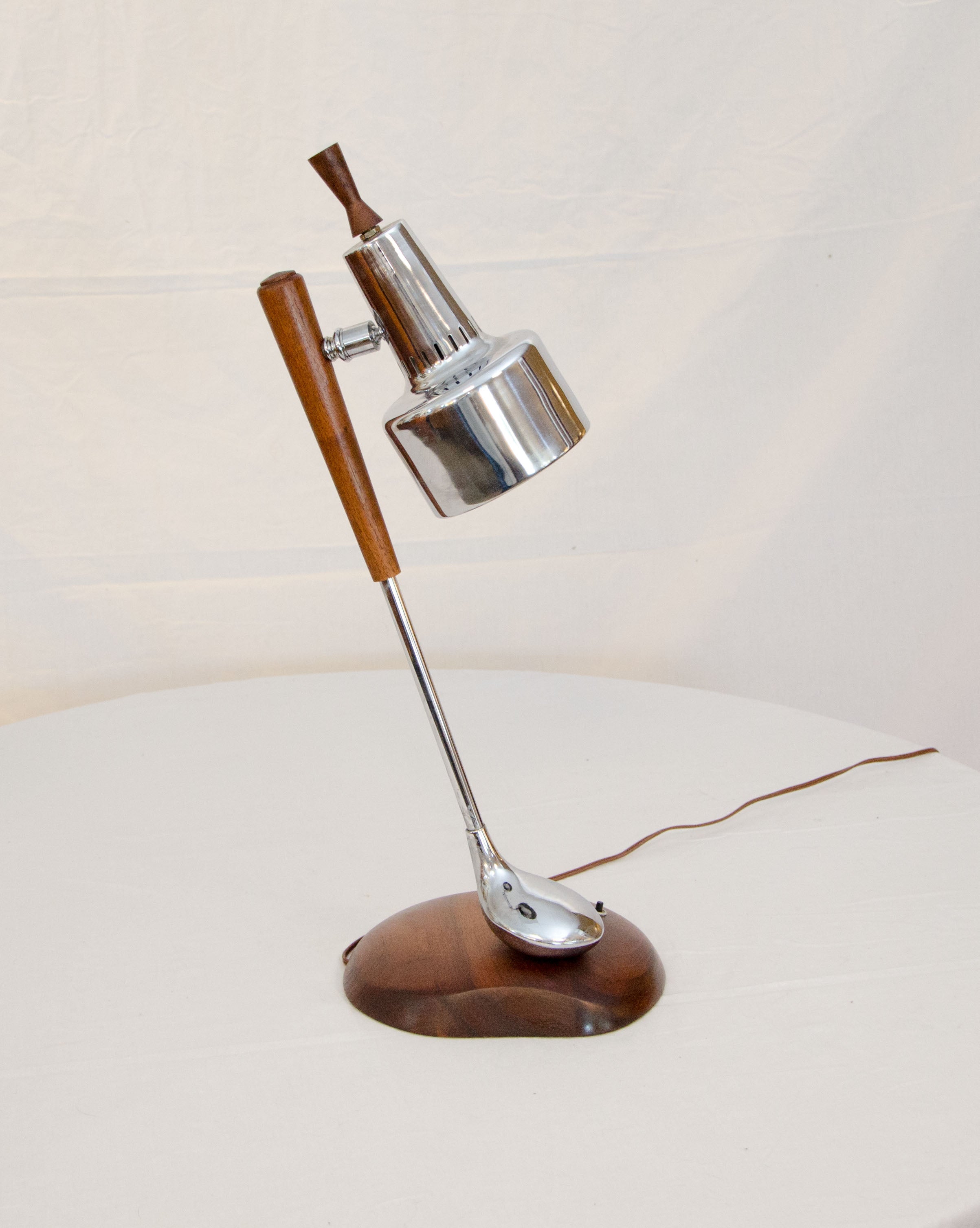 Walnut And Chrome Golf Club Desk Lamp At 1stdibs