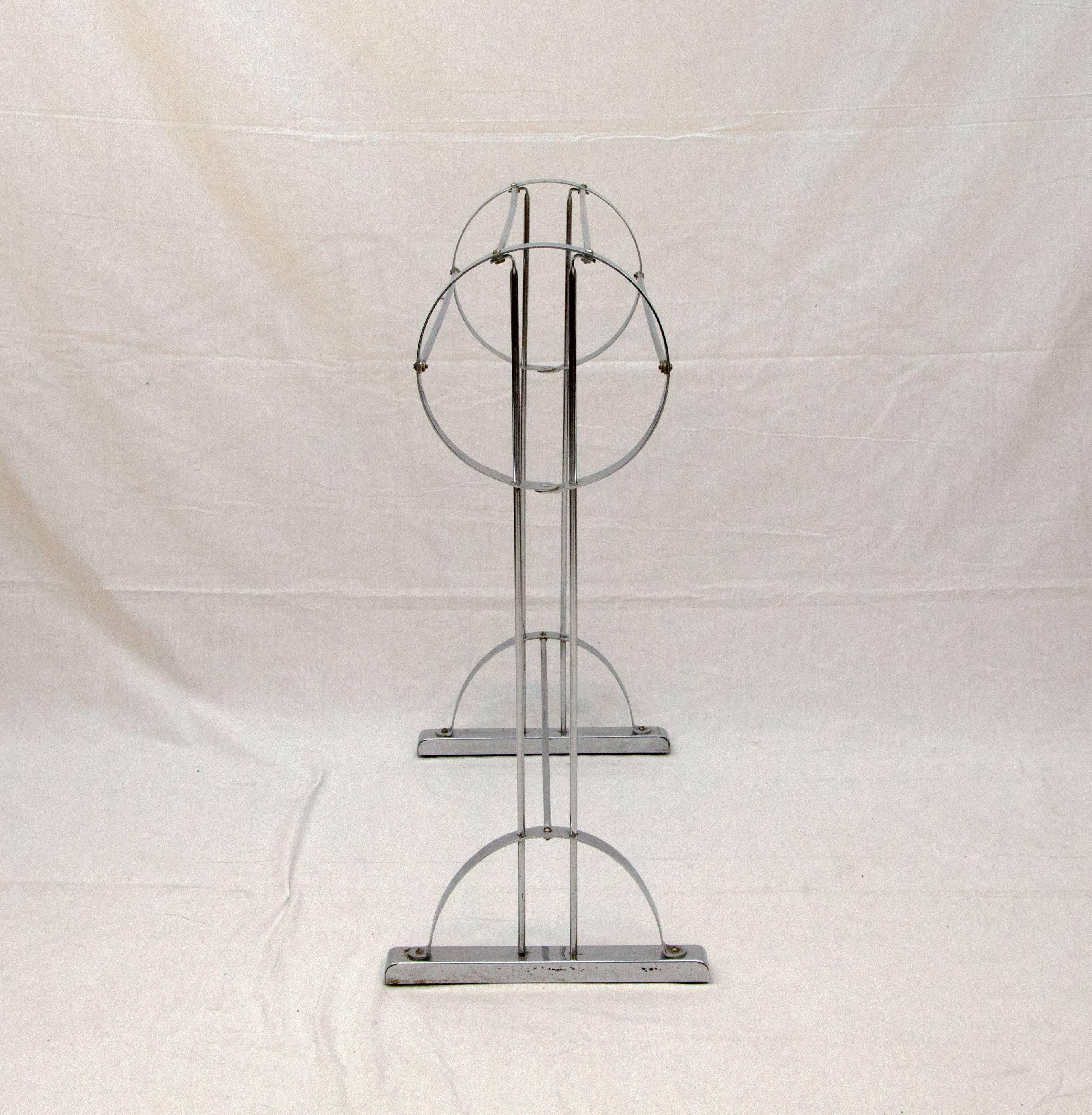 American Art Deco Chrome Stand or Rack for Blankets and Towels