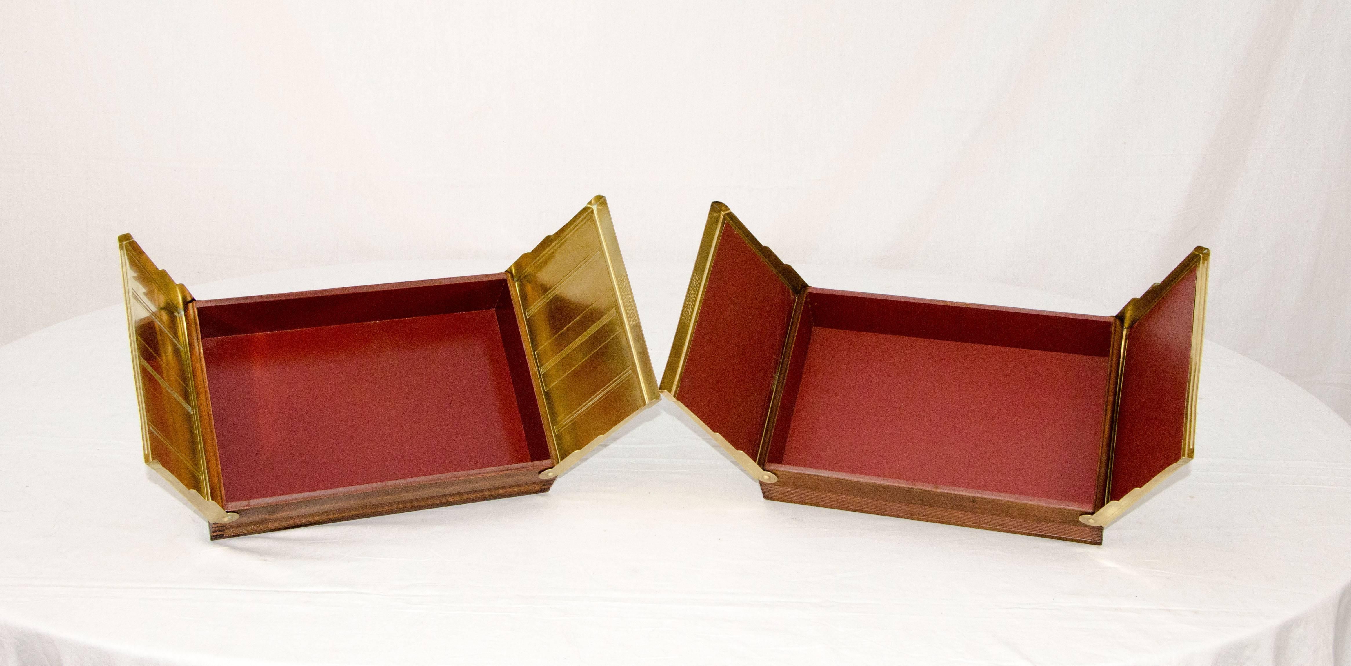 American Pair of Art Deco Boxes for Jewelry, Mail