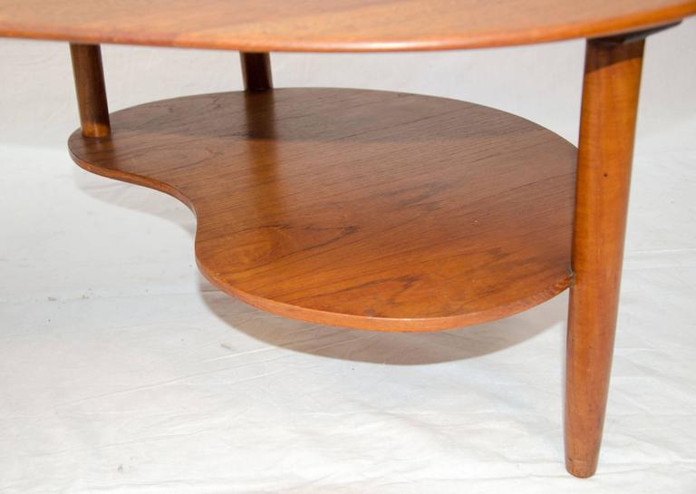 Danish Teak Kidney Shaped Coffee Or Cocktail Table At 1stdibs