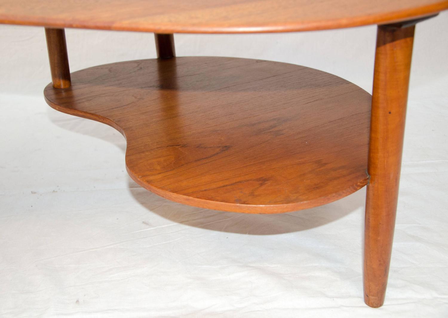Danish Teak Kidney Shaped Coffee Or Cocktail Table At 1stdibs
