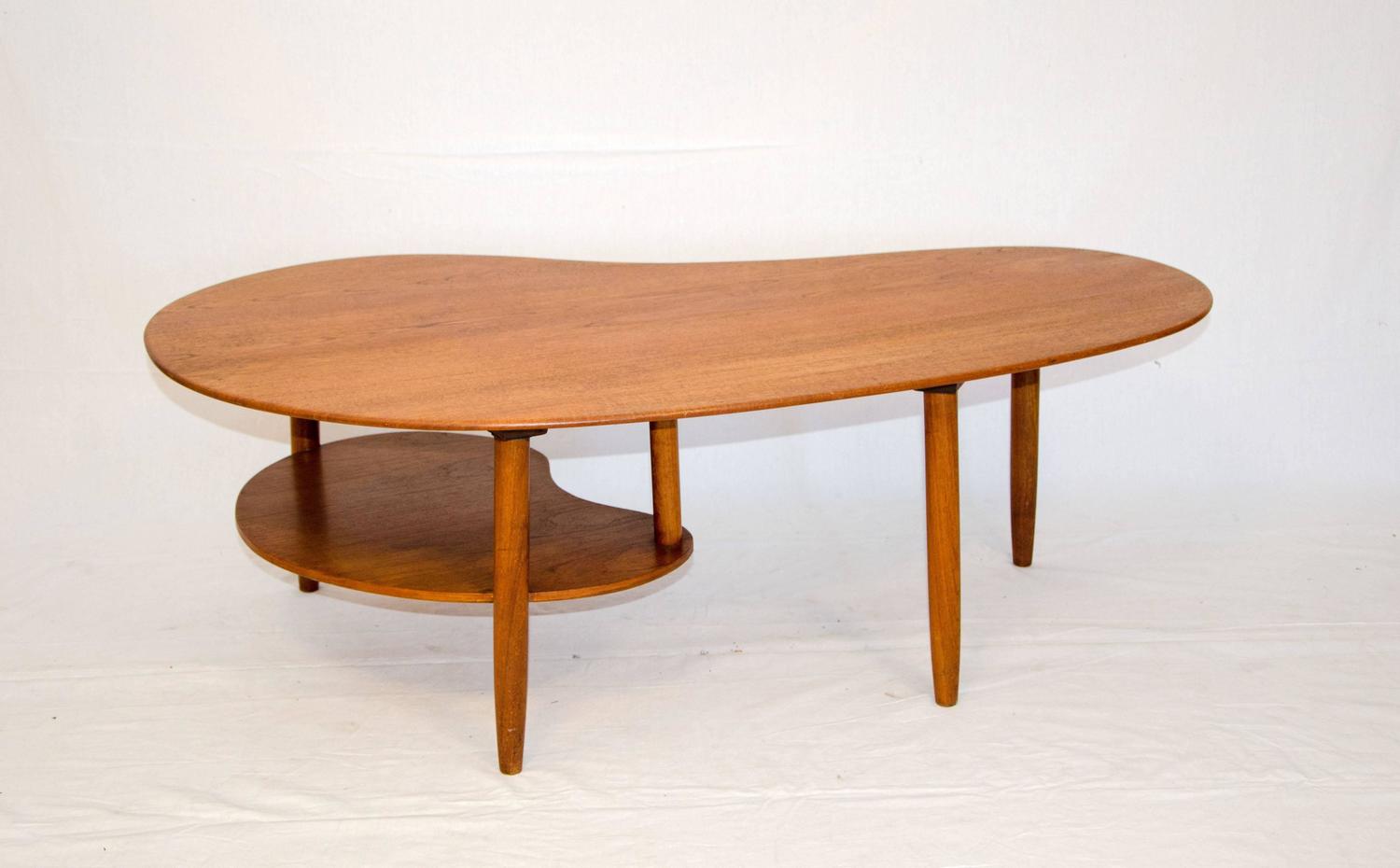 Danish Teak Kidney Shaped Coffee Or Cocktail Table At 1stdibs