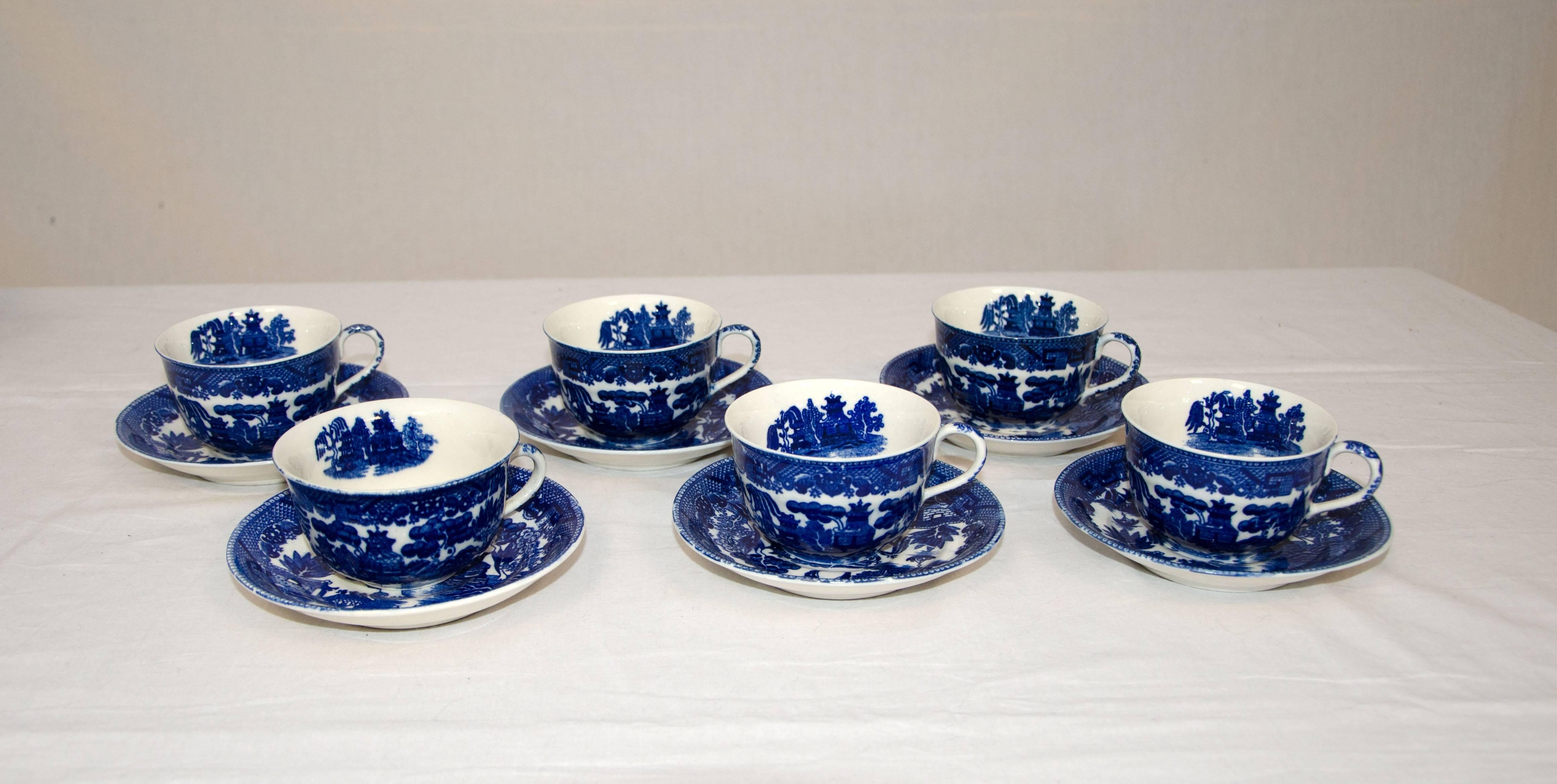 Victorian Blue Willow Tea or Coffee Service