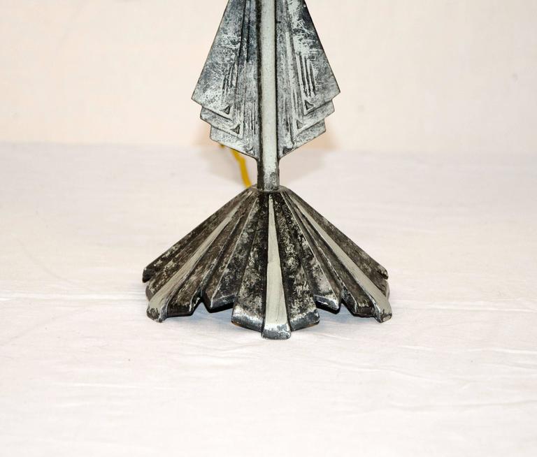 Small Art Deco Accent Lamp, Mica Shade For Sale at 1stDibs