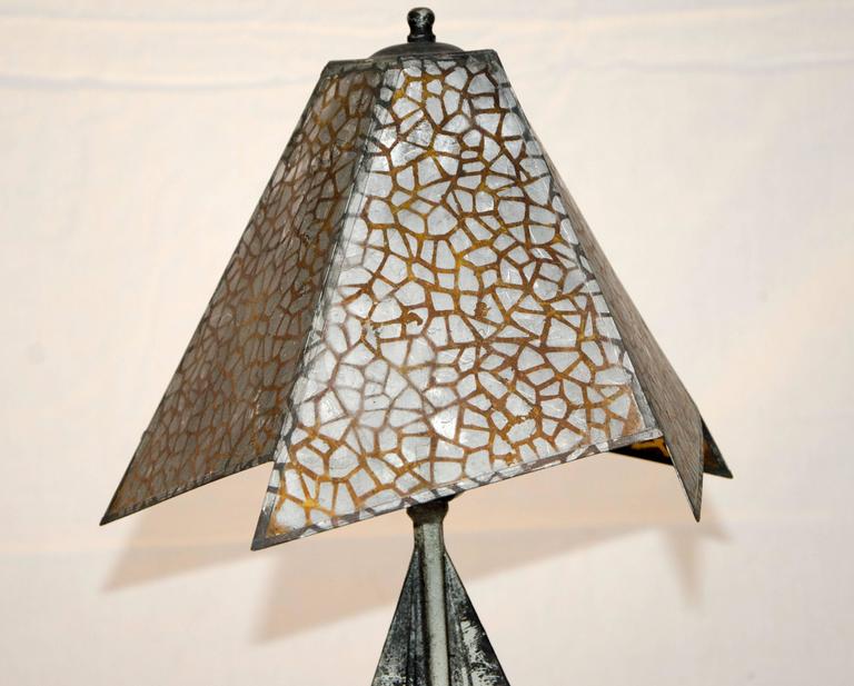 Small Art Deco Accent Lamp, Mica Shade For Sale at 1stDibs