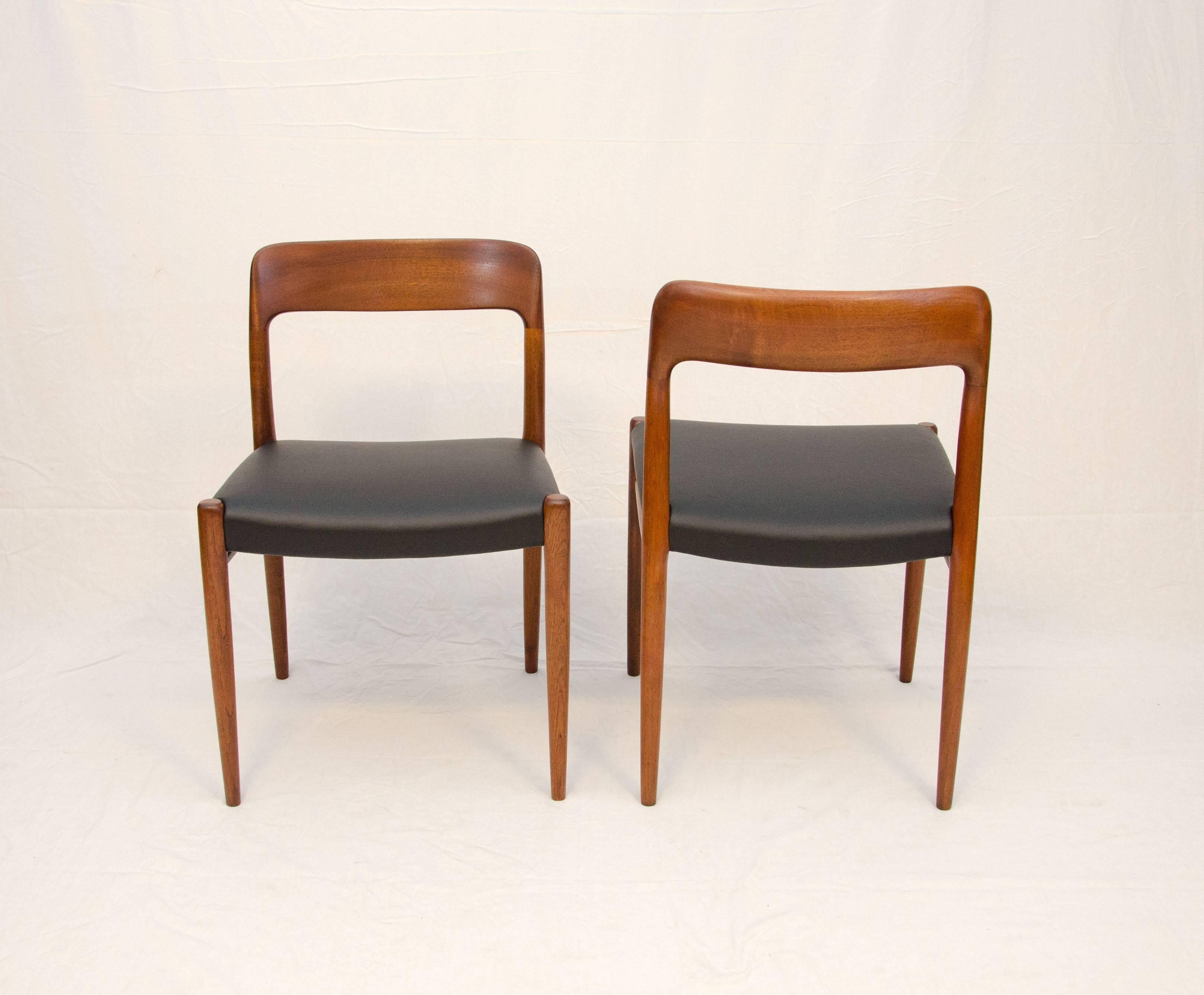 Set of 12 Danish Teak Dining Chairs by N. O. Møller for J. L. Møller Mobelfabrik 1