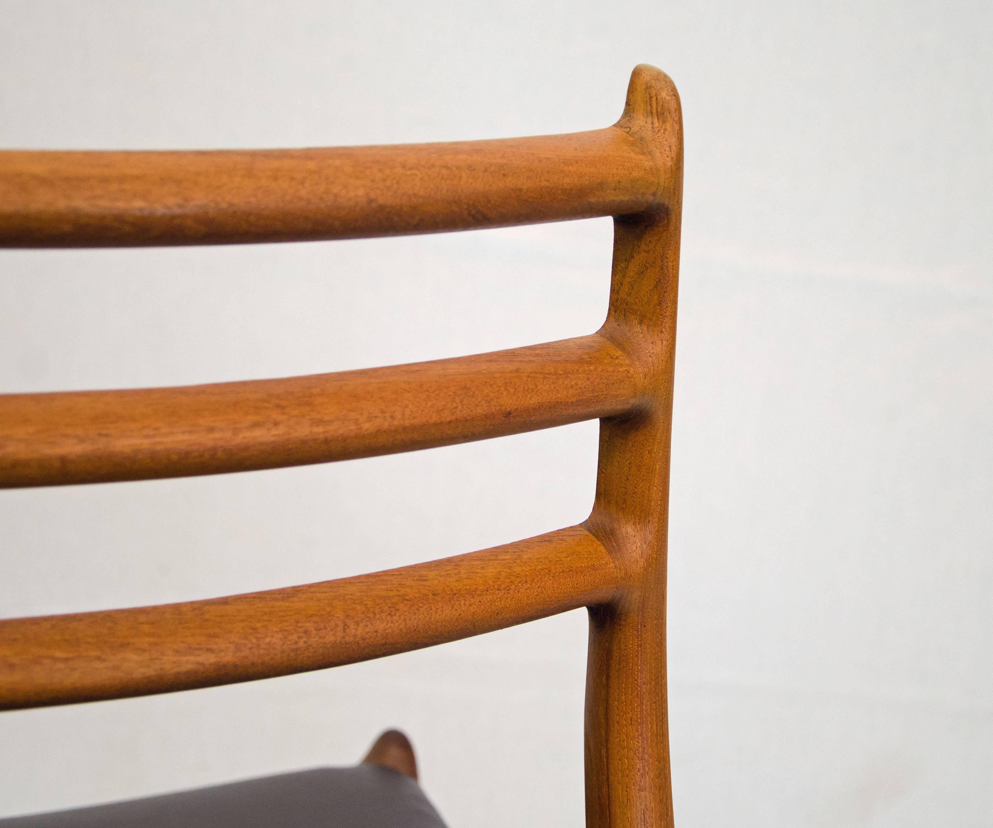 Pair of Danish Teak Dining Chairs Model #78 N Ø Møller for J L Møller In Excellent Condition In Crockett, CA