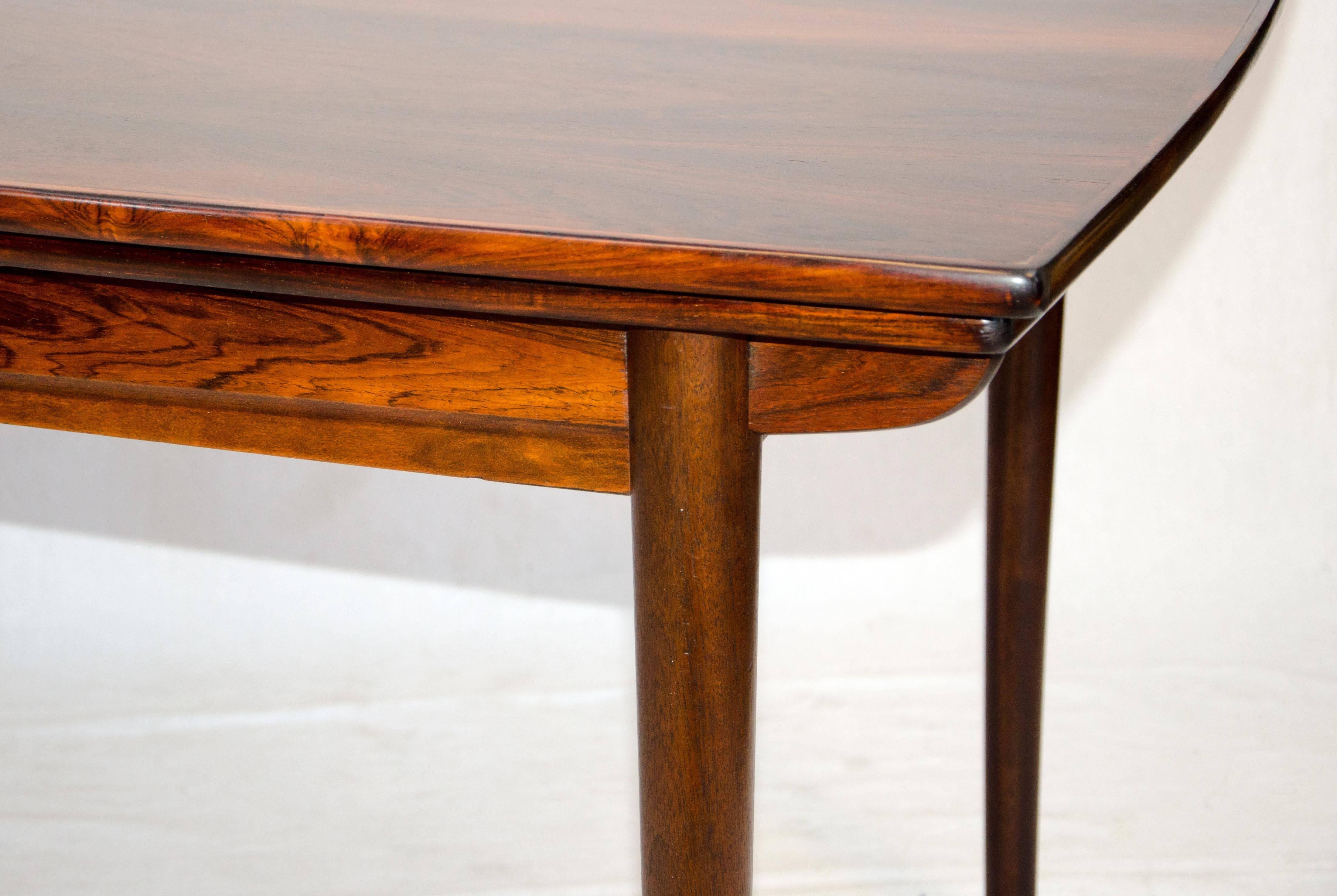 20th Century Danish Rosewood Dining Table, Two Leaves