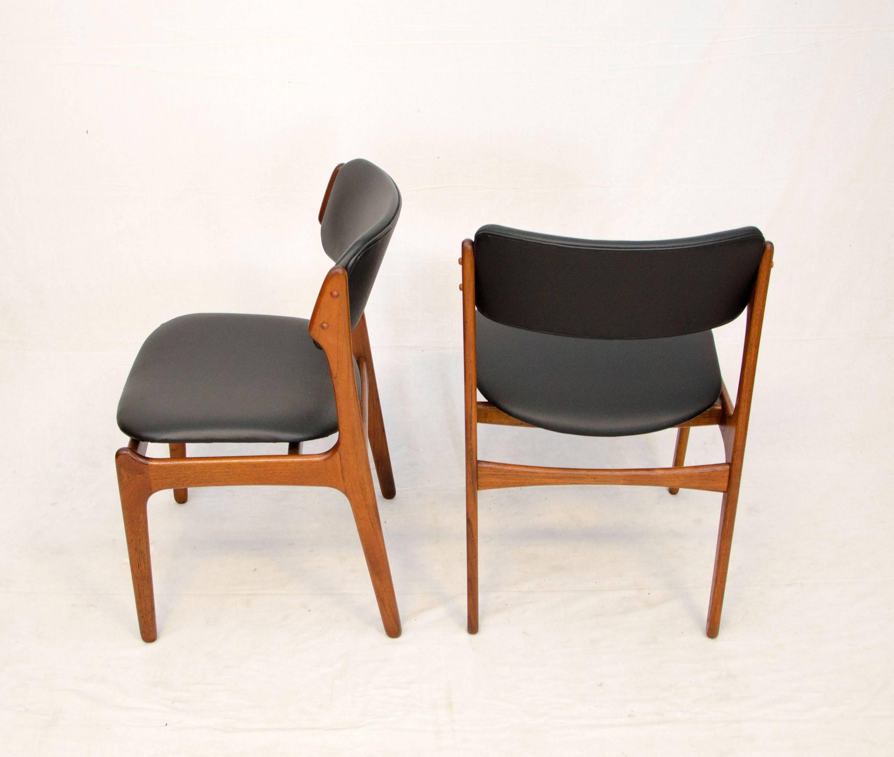 20th Century Set of Six Danish Teak Dining Chairs by Erik Buck