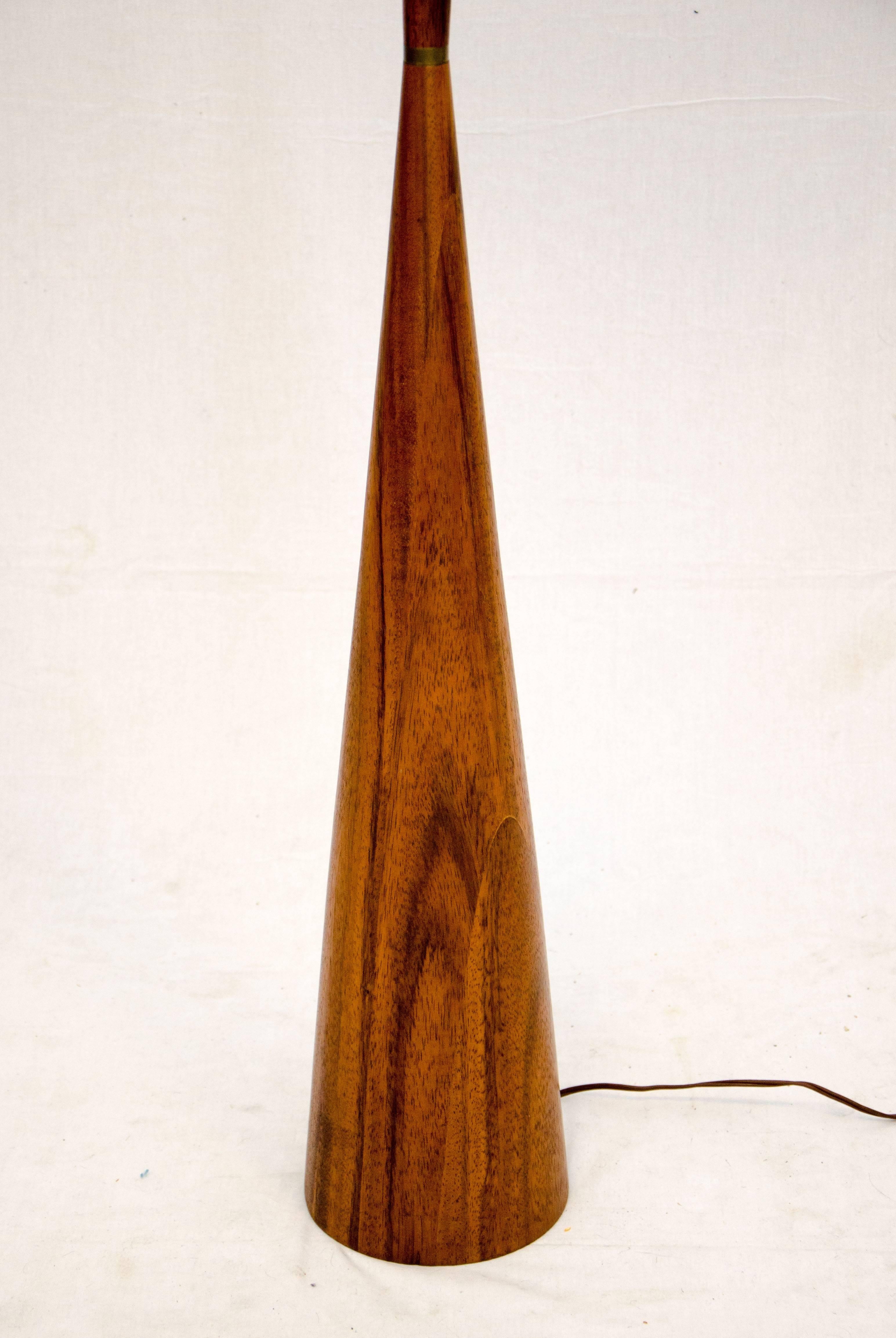 American Mid-Century Mahogany Floor Lamp For Sale