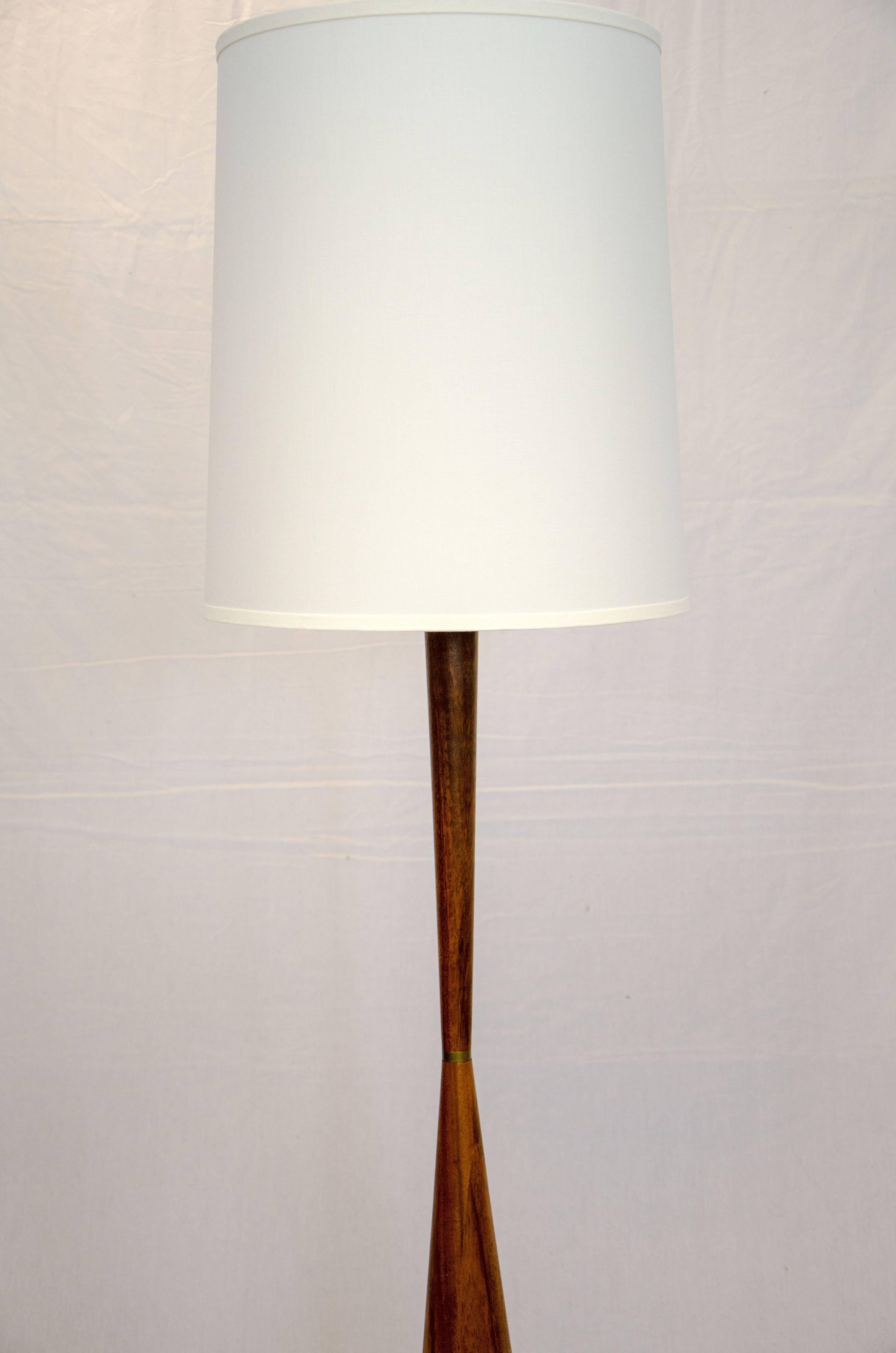 Mid-Century Modern Mid-Century Mahogany Floor Lamp For Sale