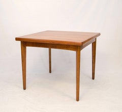 Danish Teak Flip-Top Square Dining or Game Table