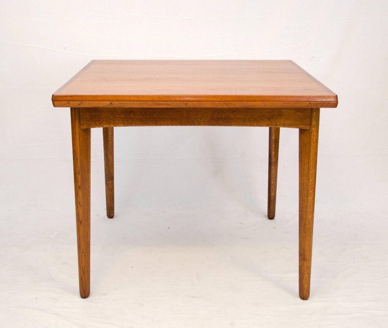 Danish Teak FlipTop Square Dining or Game Table at 1stDibs