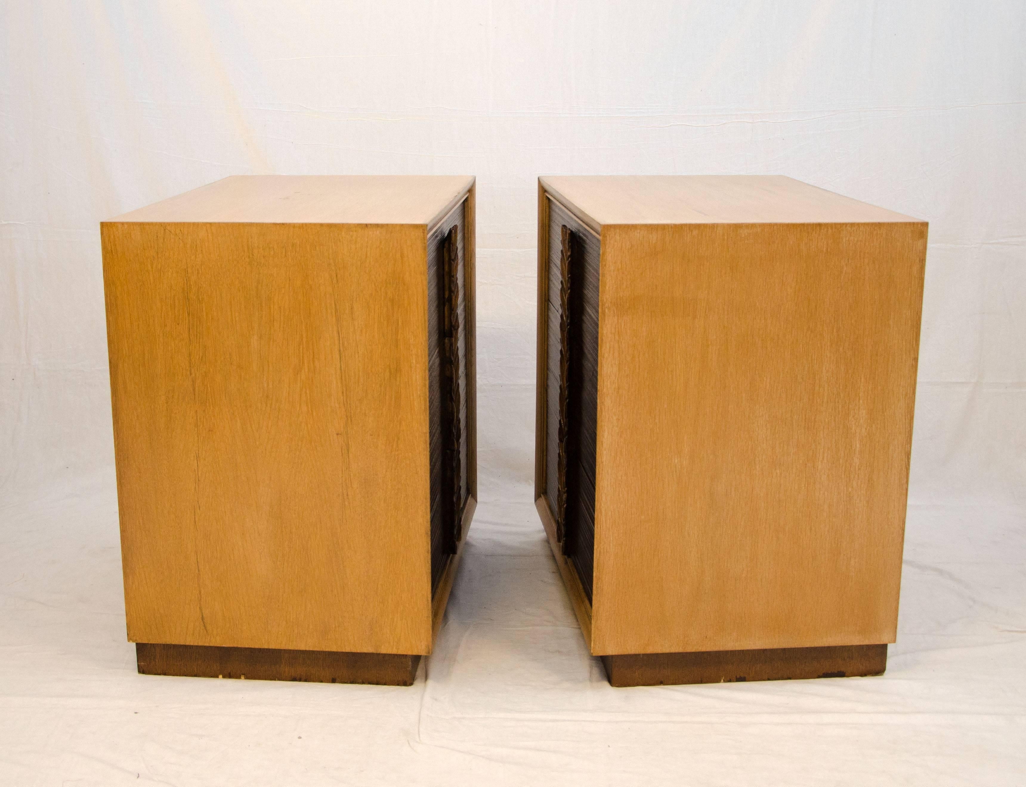Pair of Carr-Oaken Chests or Small Dressers, Paul Frankl Style In Good Condition In Crockett, CA