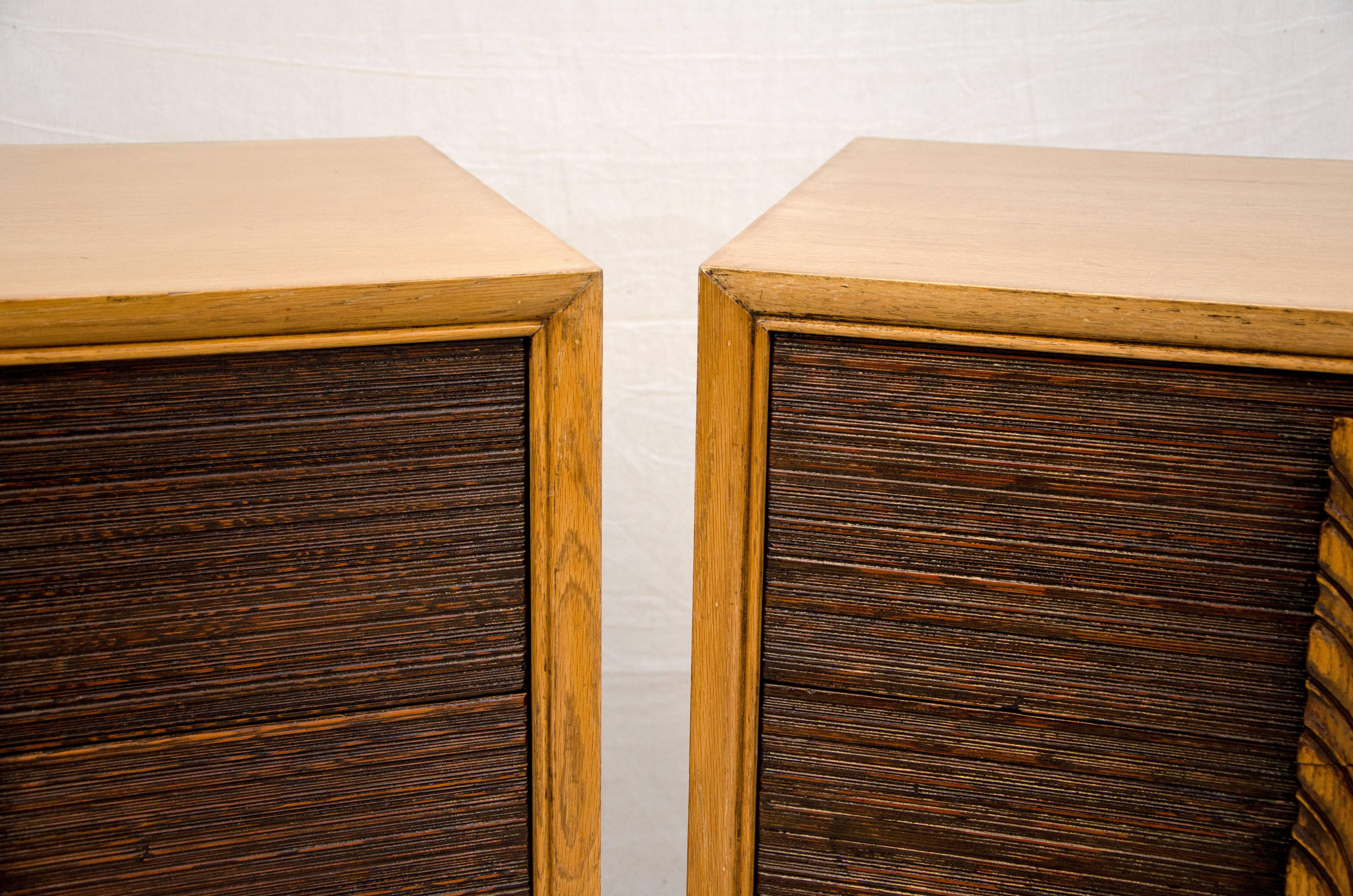 Pair of Carr-Oaken Chests or Small Dressers, Paul Frankl Style 1