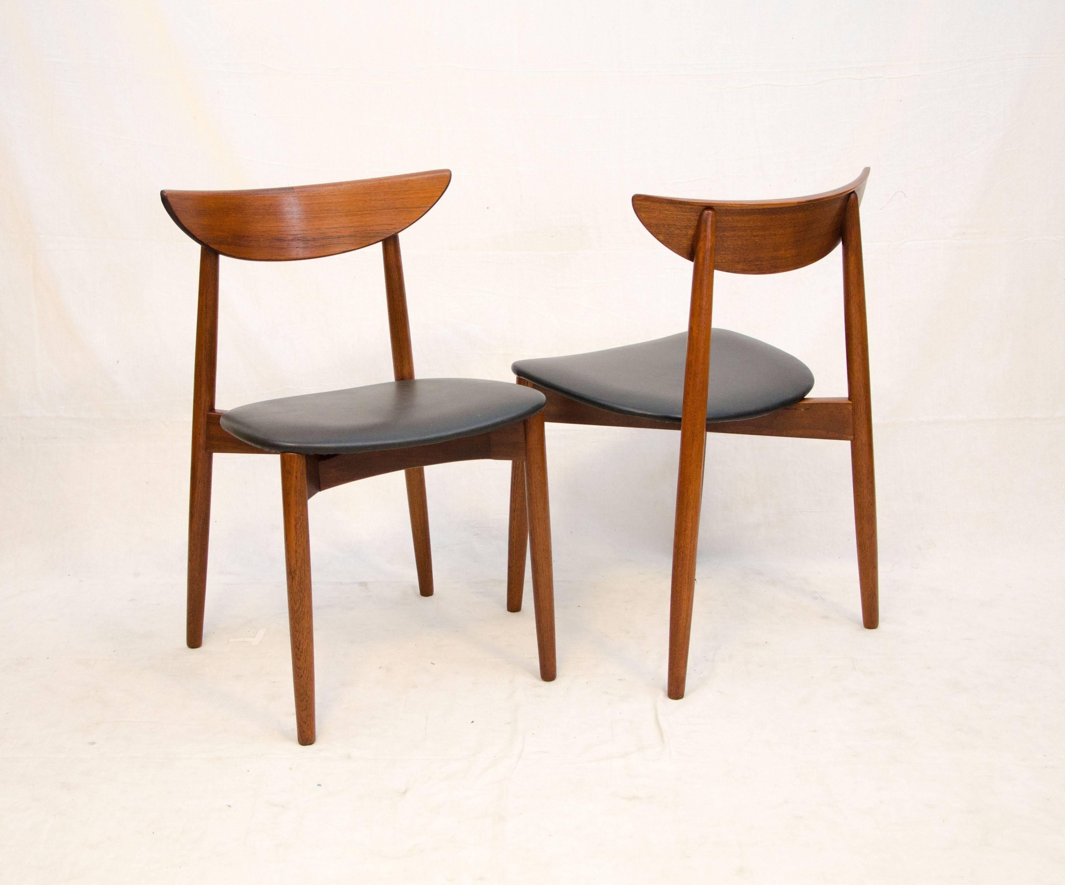 Set of Four Danish Teak Dining Chairs by Harry Ostergaard for Moreddi In Excellent Condition In Crockett, CA