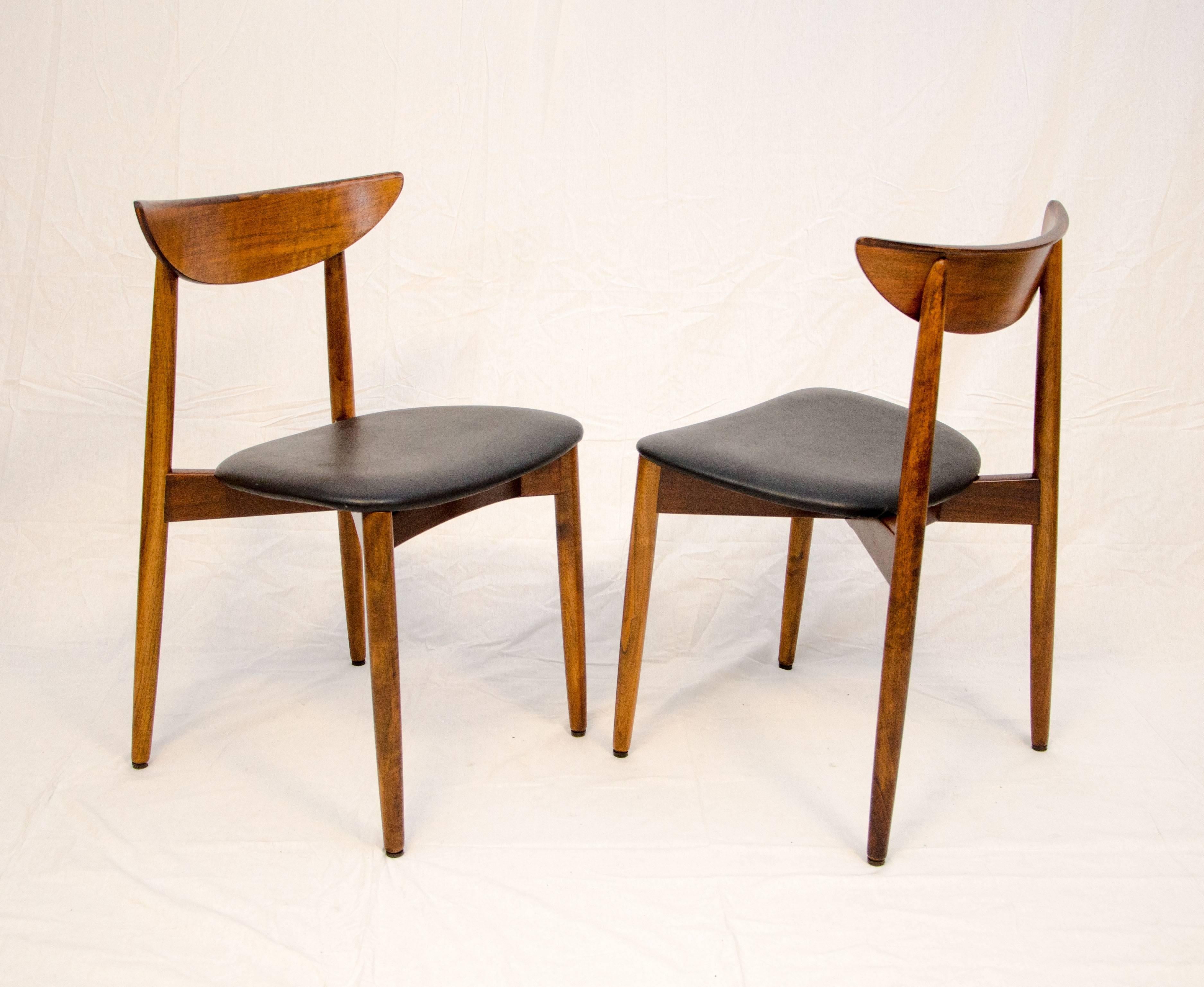 Mid-Century Modern Set of Six Danish Walnut Dining Chairs, Harry Ostergaard, Moreddi