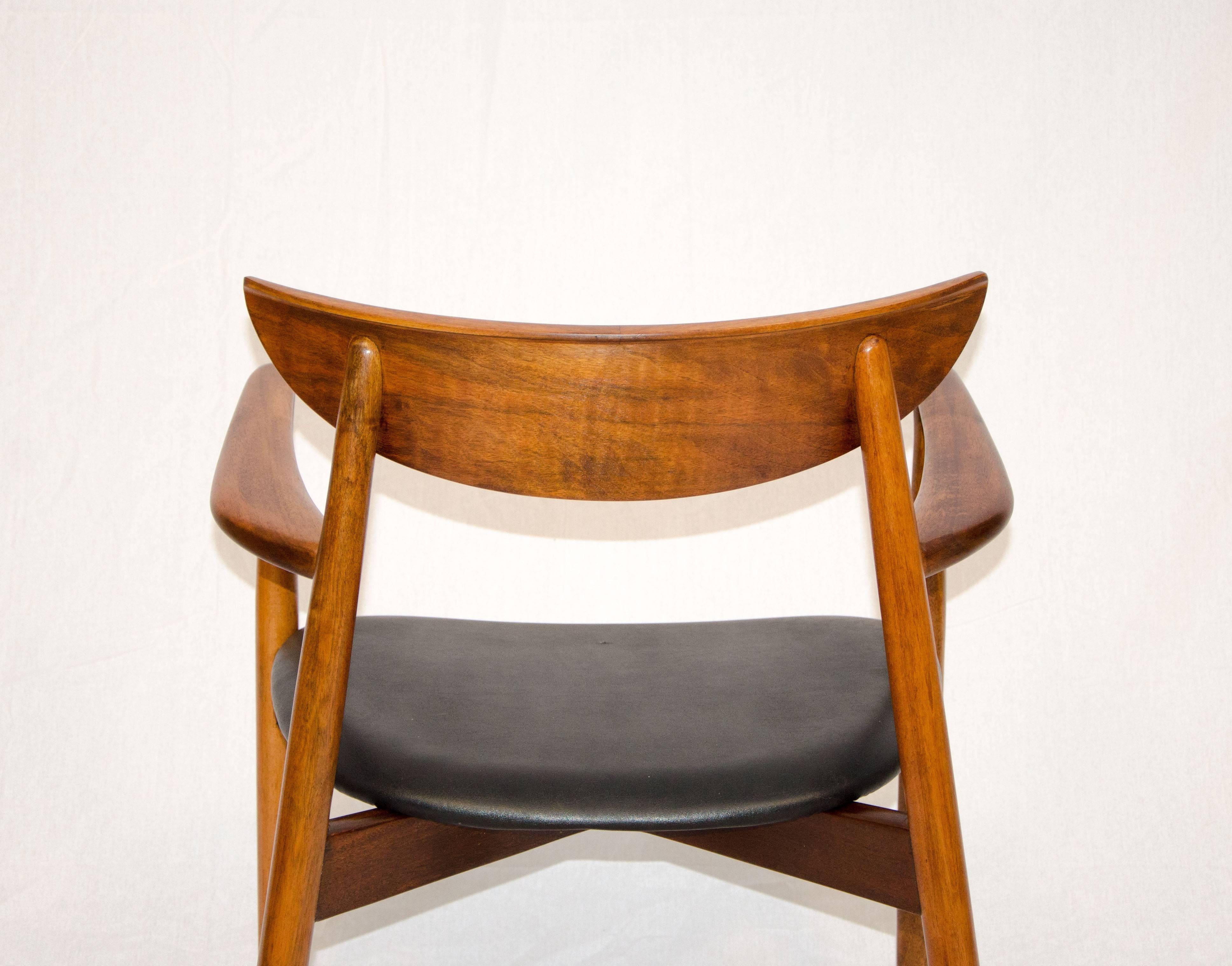 20th Century Set of Six Danish Walnut Dining Chairs, Harry Ostergaard, Moreddi