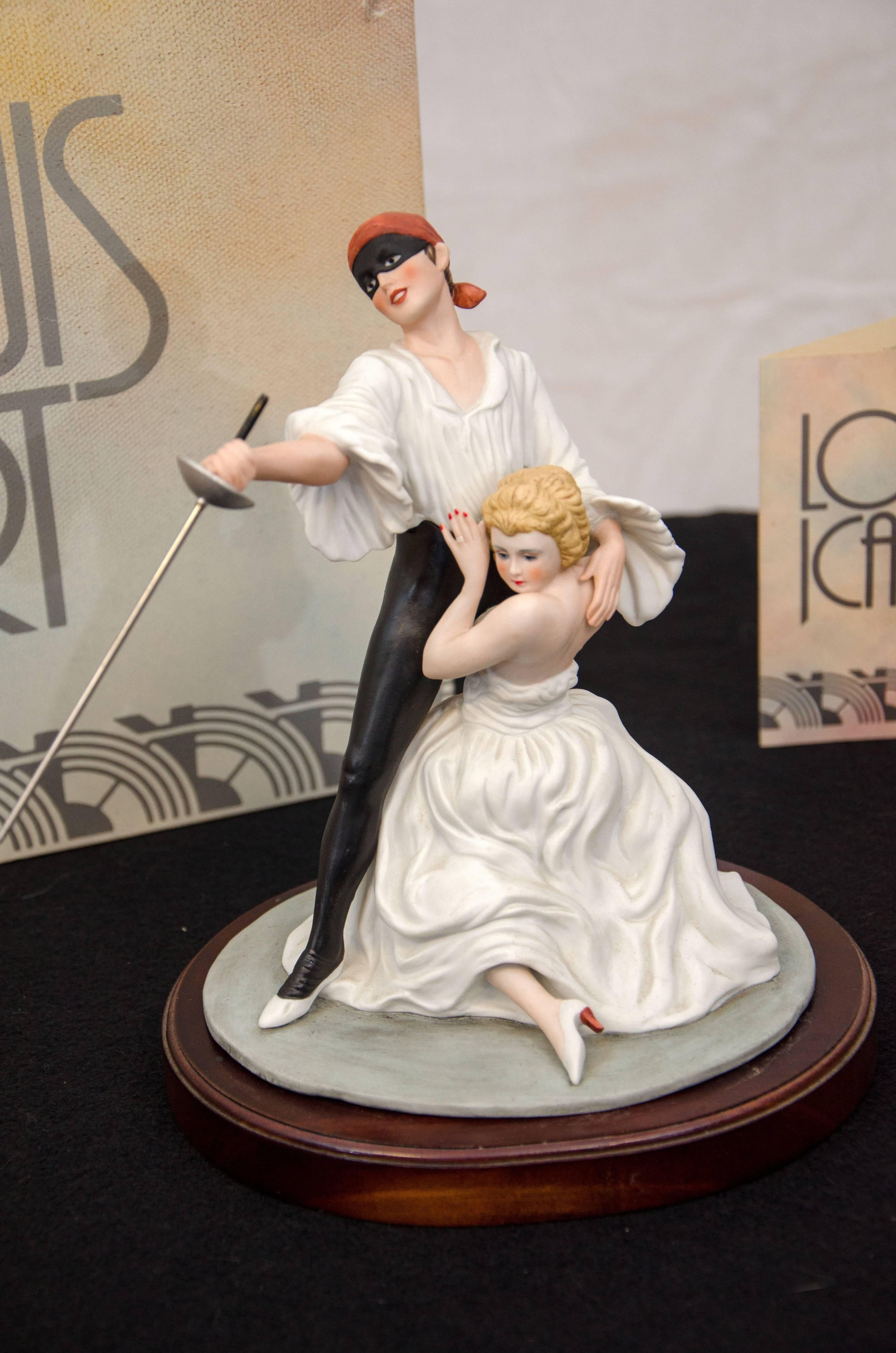 These porcelain figurines were based on Louis Icarts original dry point etchings that were his artwork from the 1920s and 1930s. These collectible figurines were done in the 1980's and include the original box and packaging as well as certificates