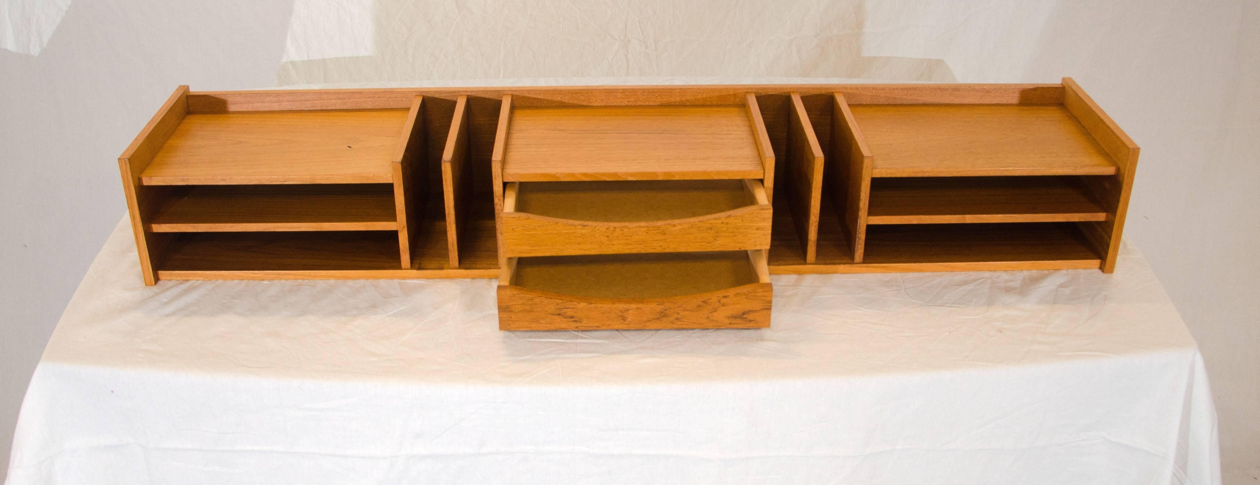 Danish Teak Desk Organizer, Pedersen & Hansen